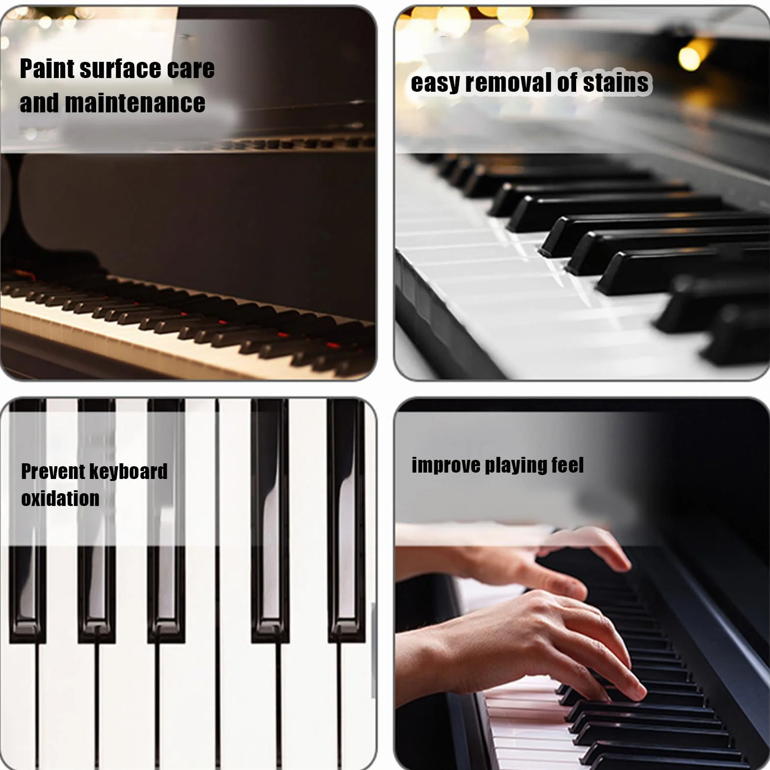Płyn Do Czyszczenia Klawiszy Fortepianu | Środek Do Polerowania I Czyszczenia Klawiszy Pianina | 100 Ml Płyn Usuwający Plamy I Odcinki Palców | Klawiatur Muzycznych I Komputerowych