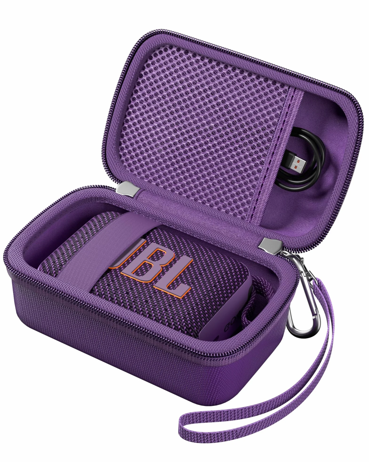 ProCase Twarde etui do JBL GO 4 / GO 3 / GO 3 Eco/GO 3 Ultra, przenośny futerał podróżny na głośnik Bluetooth, odporna na wstrząsy i zarysowania torba transportowa - fioletowy
