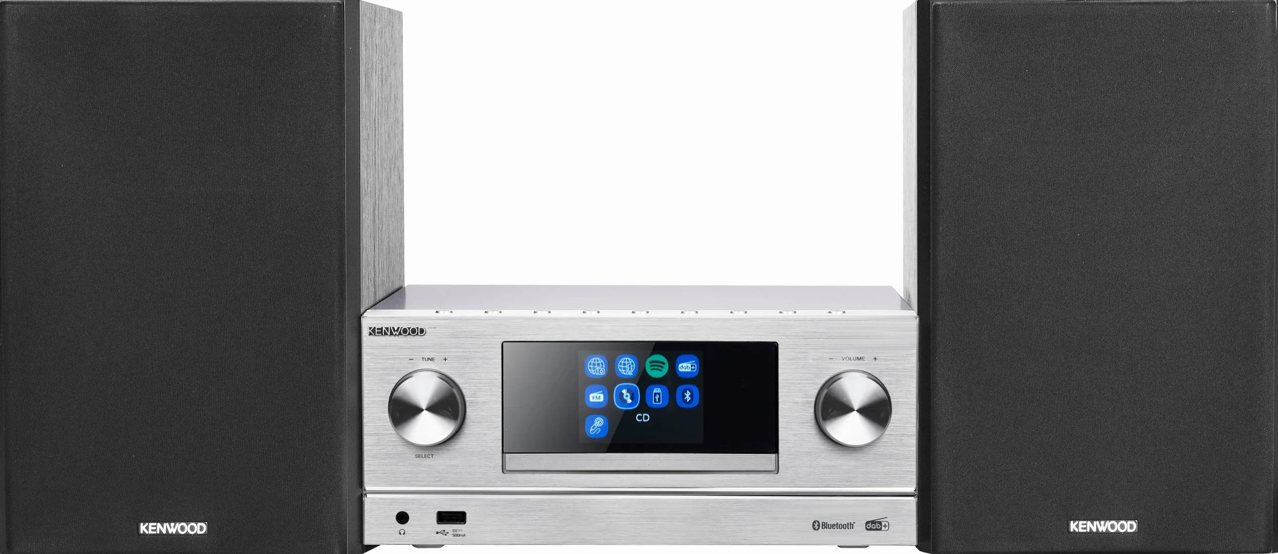 Kenwood M-9000S-S – inteligentny system Micro Hi-Fi z radiem internetowym, DAB+, CD/USB i strumieniowym przesyłaniem audio, kolor srebrny