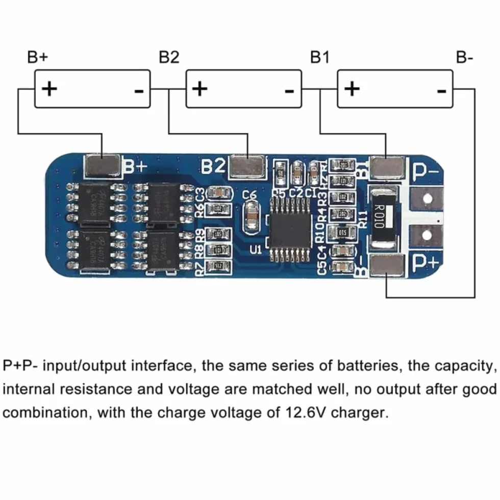 DollaTek 2 sztuki 3S 12V 18650 10A BMS ?adowarka litowo-jonowa bateria litowa karta ochronna 10,8V 11,1V 12,6V