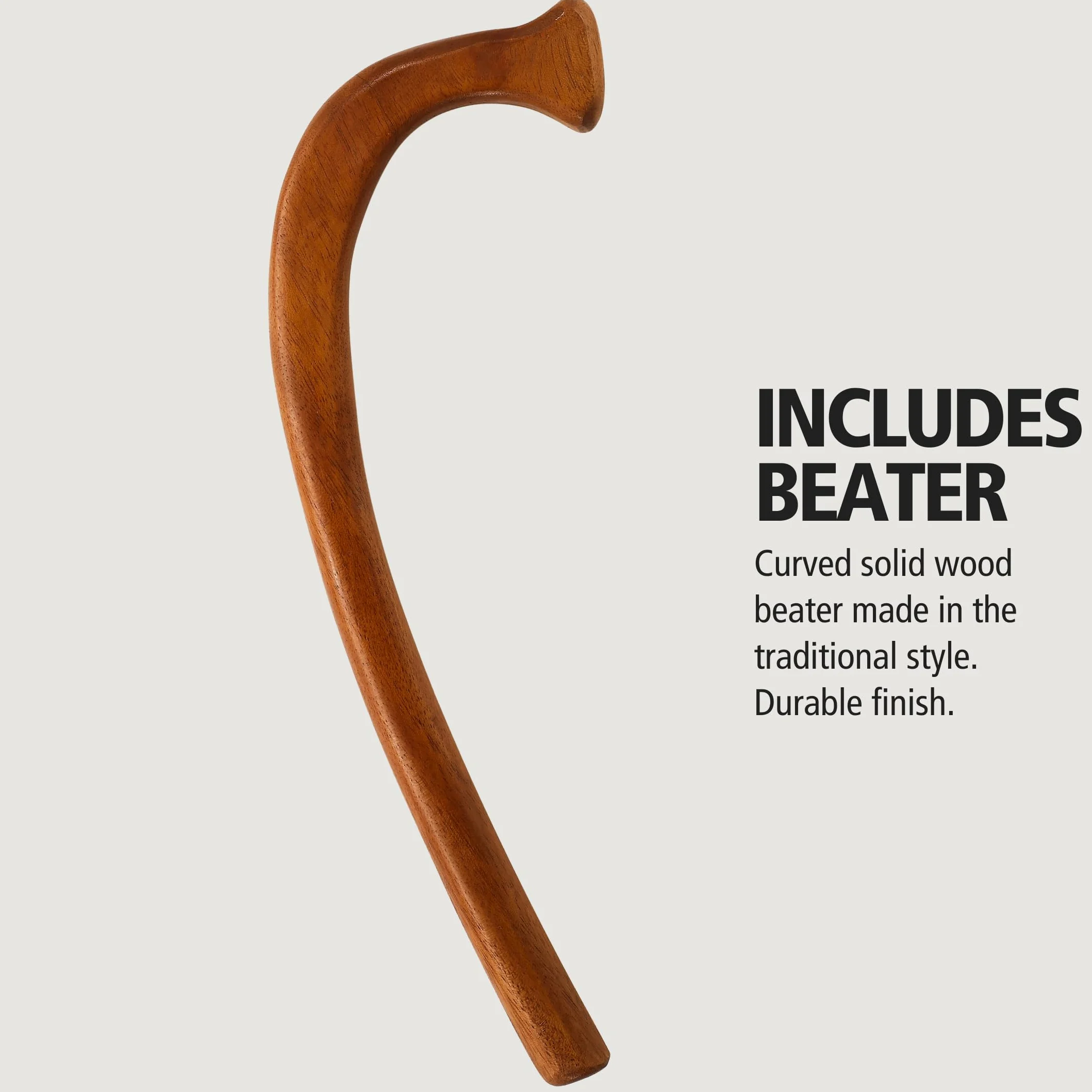 Meinl Percussion Drewniany bęben mówiący, średni, duży instrument z kozą skórą, wysokość 30,5 cm, w tym drewniany trzepak, mahoń, wielokolorowy (ATD-M)