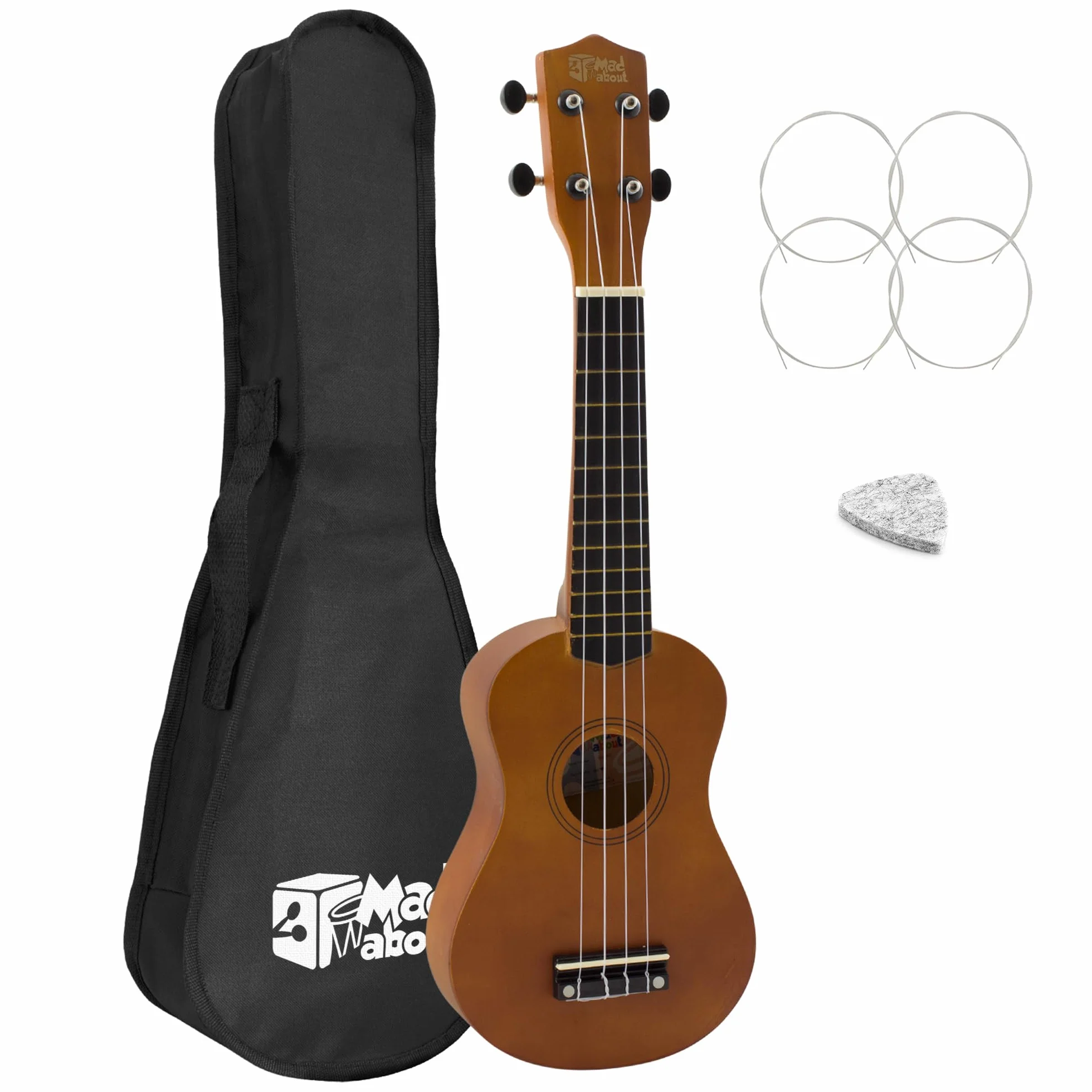 Leworęczny ukulele sopranowe dla początkujących z bezpłatną torbą