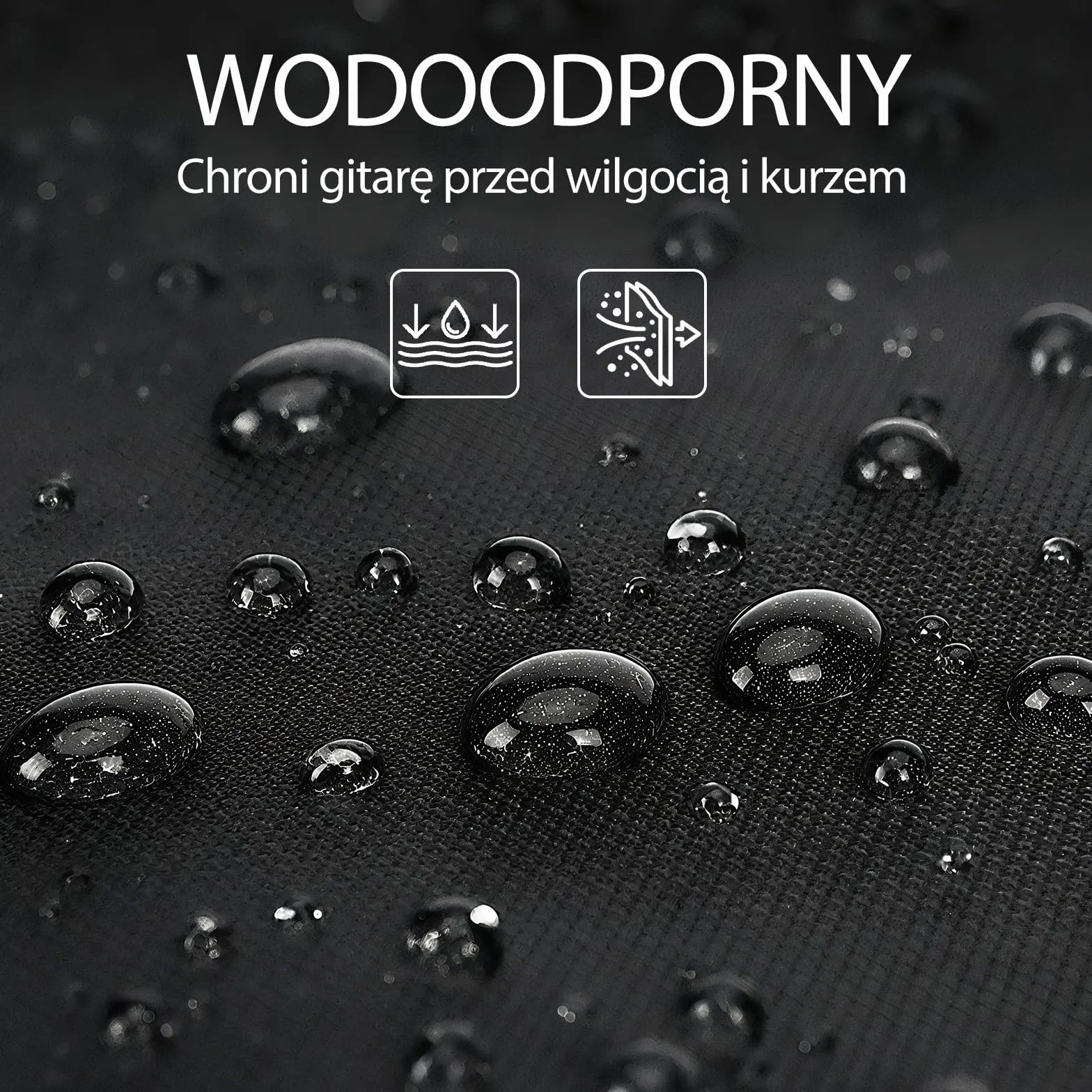 GLEAM Torba na gitarę – 8 mm wyściółka z gąbki do akustyki 104,1 cm – wodoszczelna