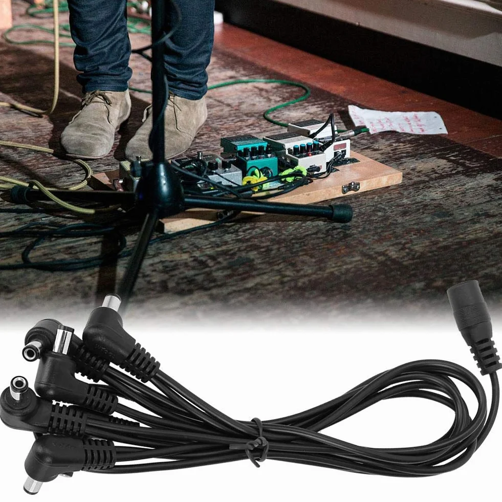 RiToEasysports Profesjonalny zasilacz do pedałów gitarowych 9V 1A JEDEN przewód zasilający Tow-6 (Adapter UE)