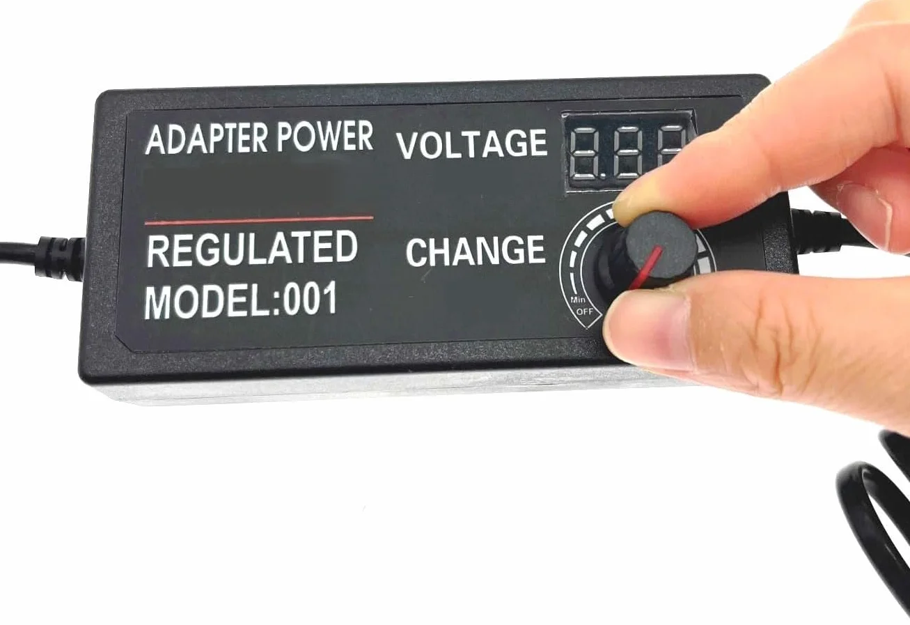 JZK Regulowany zasilacz USB napięcie DC 3-12V 5A z cyfrowym wyświetlaczem, 60W Max 100-240V AC do DC 3V 4V 4.5V 5V 6V 7V 8V 9V 10V 12V Uniwersalny zasilacz transformator konwerter