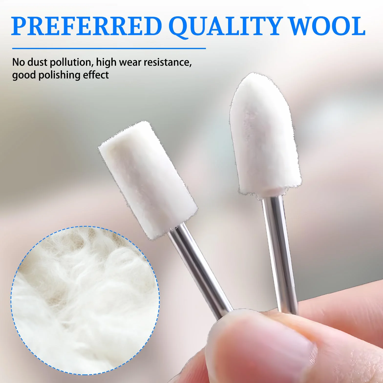 Wool Felt Polishing Pad,100 Pieces Buff Clean Wheels Multifunctional Felt Polishing Tools