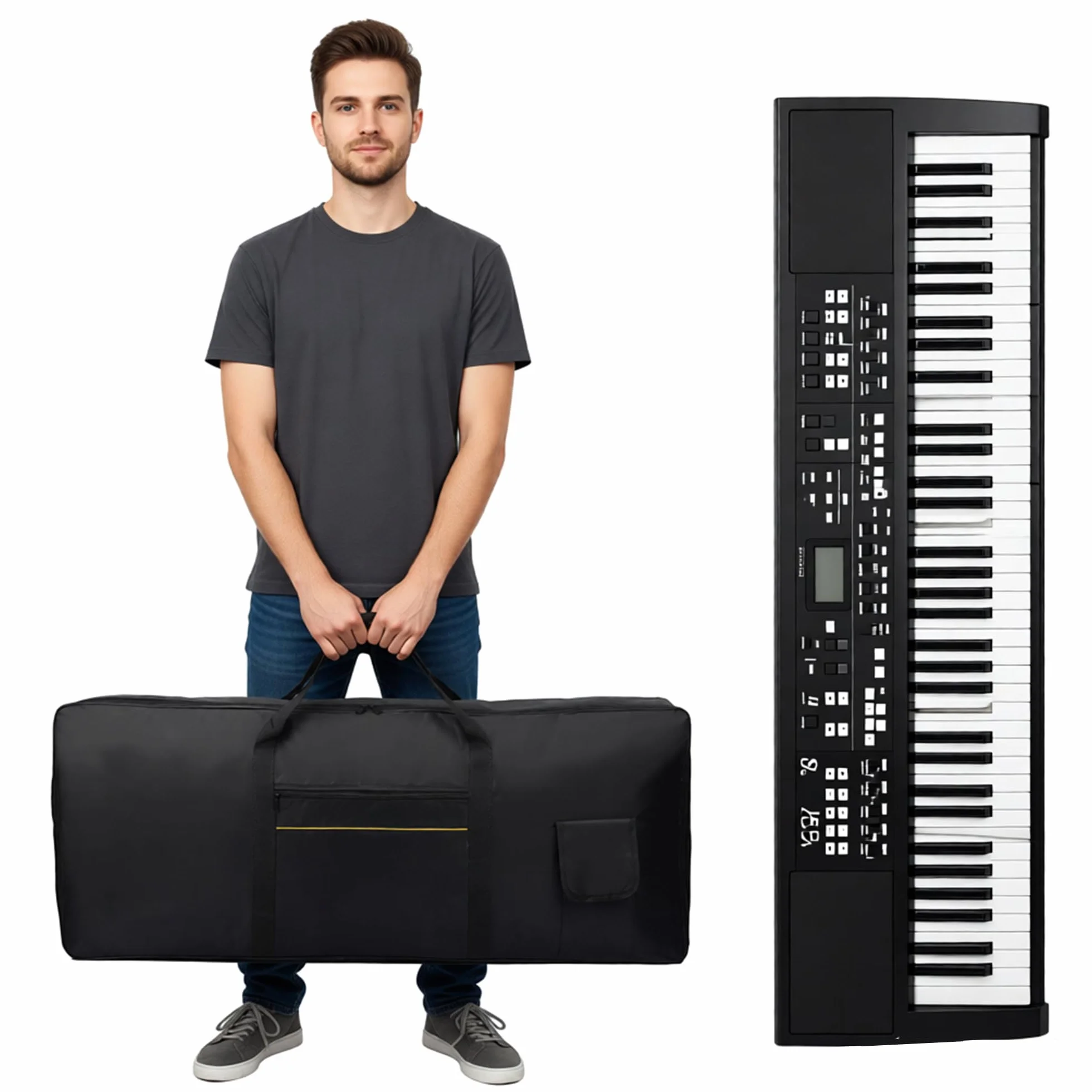 Oxford Cloth Przenośna 88-Klawiatura Pianino Elektryczne Wyściełane Etui, Przenośne Elektroniczne Organy Wodoodporna Torba Anty Shock, Instrument Piano Ochronna