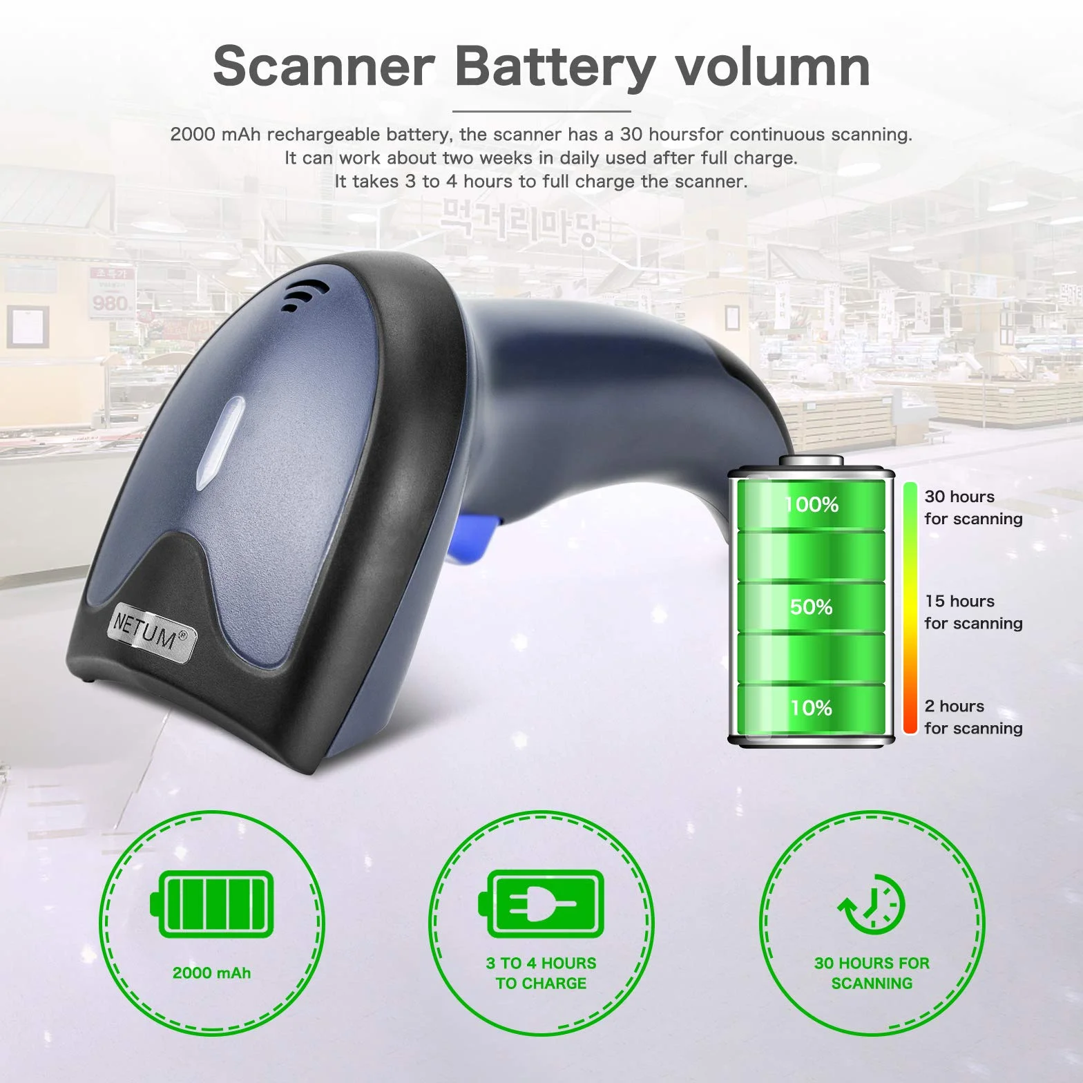 NETUM Skaner kodów kreskowych Bluetooth 2D 3 w 1 (2,4 G bezprzewodowy i Bluetooth i USB) czytnik kodów kreskowych skanowanie QR PDF417 DataMatrix Maxicode do telefonu komórkowego Android iOS PC komputer W8-X