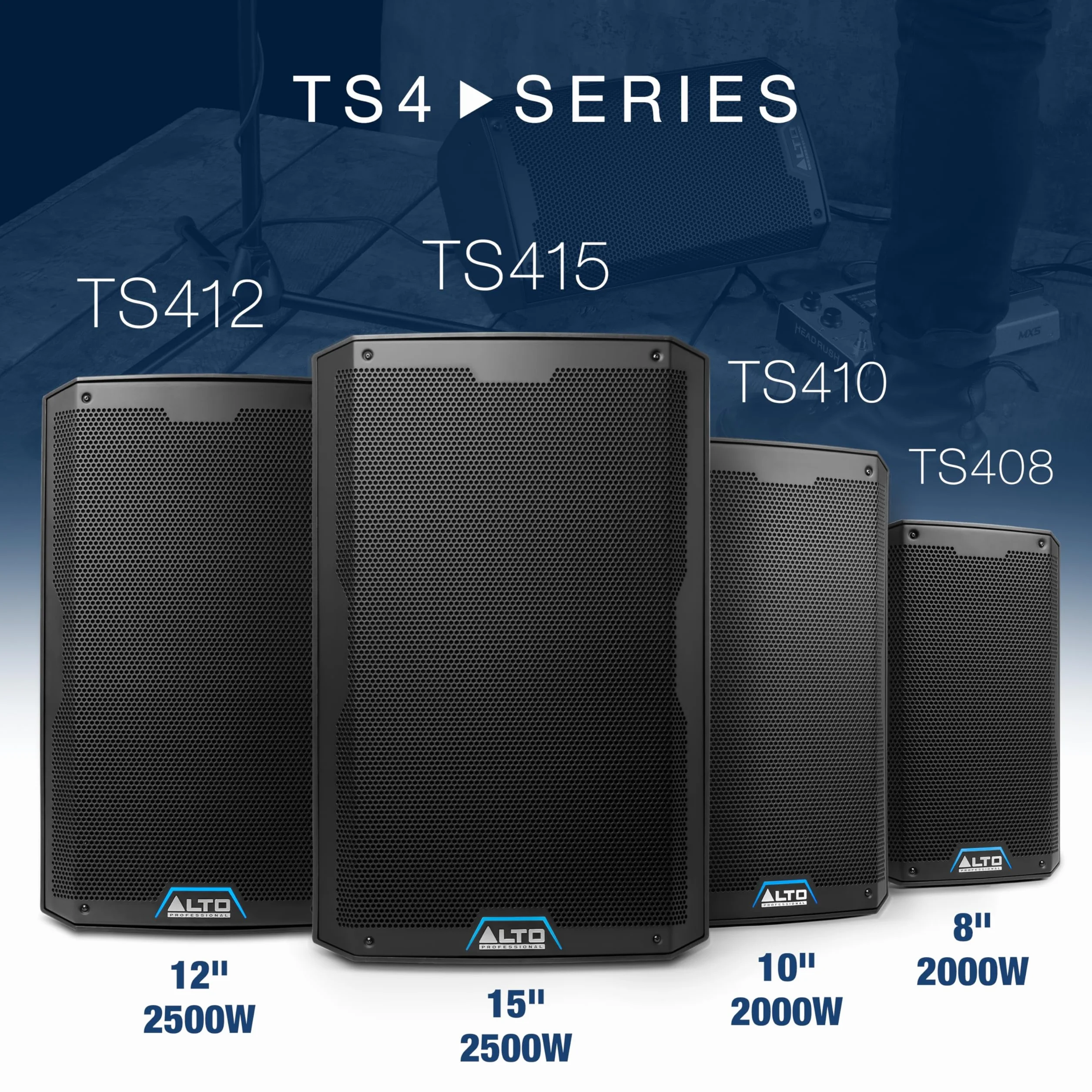ALTO TS410 Aktywny Głośnik PA 2000W 10" z 3-Kanałowym Mikserem, Bluetooth, Bezprzewodowym Podłączaniem Głośników, DSP i Aplikacją
