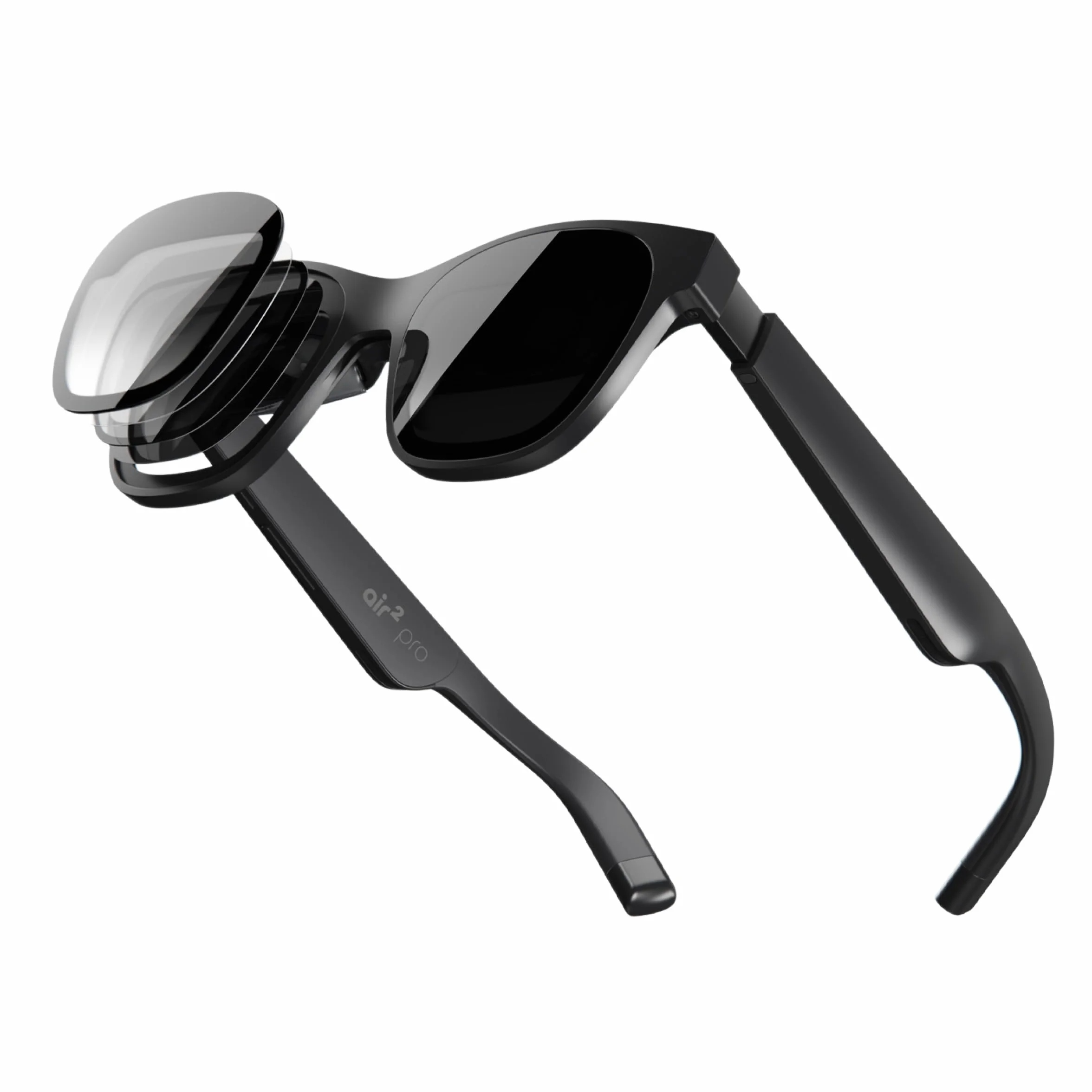 XREAL Air 2 Pro AR Okulary, Najlepszy Wyświetlacz do Noszenia z 3-poziomowym Przyciemnianiem Elektrochromowym, 75g 120Hz 130", Monitor do Gier, Kompatybilne iPhone 15/SteamDeck/ROG/Mac/PC/Android/iOS