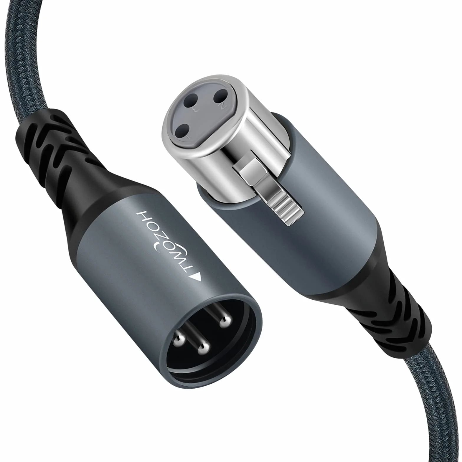Twozoh XLR Męski na żeński Kabel Audio 2M 2 Pack, pleciony zbalansowany 3-pinowy XLR kabel Mikrofonowy (Profesional/Hifi)