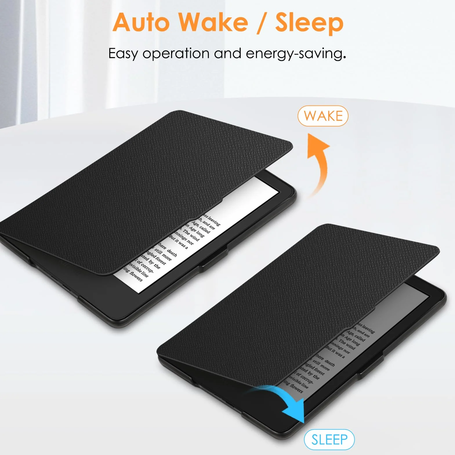 Fintie Etui na 6" Kindle (11. Generacji) - 2024/2022, Lekkie Etui Ochronne z Funkcją Automatycznego Uśpienia/Wybudzenia na 6-Calowy Kindle Basic 2024, Czarny
