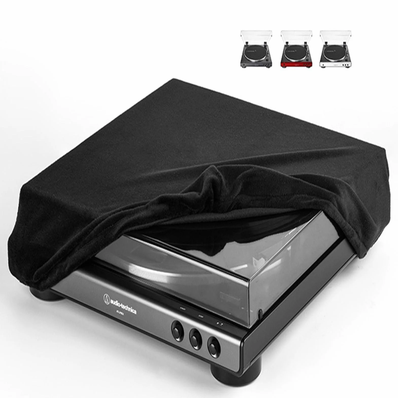 Ochronny Futerał na Osłonę Przeciwpyłową Akcesoria Dust Cover do Audio-Technica AT-LP60X i AT-LP60XBT pełni automatyczny gramofon,Czarny
