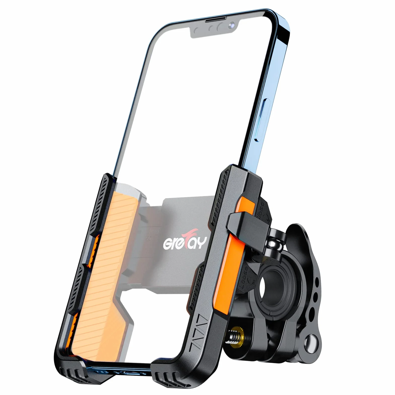 Grefay Uchwyt na Telefon Rowerowy (Szybki Demontaż 1S) uchwyt na Telefon Motocyklowy z 2 Portami z Obrotem 360 na Zewnątrz Uchwyt na Telefon na Kierownicę do Scooter do Smartfona 4.0-7.0