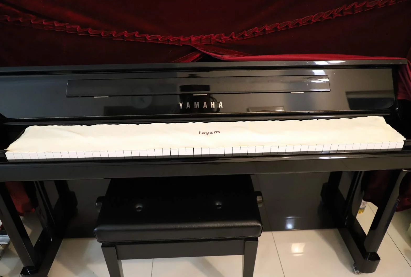 Rayzm do czyszczenia klawiatury fortepianowej, beżowa obudowa na klawiaturę pianinową, odporna na wilgoć, dwustronna osłona kluczy, 88 klawiszy, opakowanie 3 sztuk.