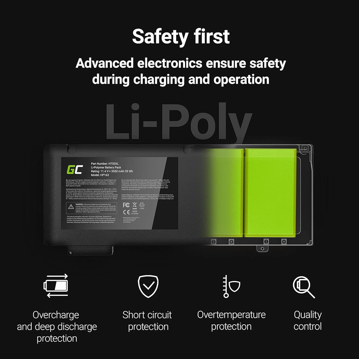 Green Cell 02X39G 0DM3WC 0DWX9J 0MYJ96 0V4940 2X39G DM3WC DWX9J F3YGT MYJ96 V4940 akumulator do laptopa Dell (7200 mAh 7,6 V czarny)