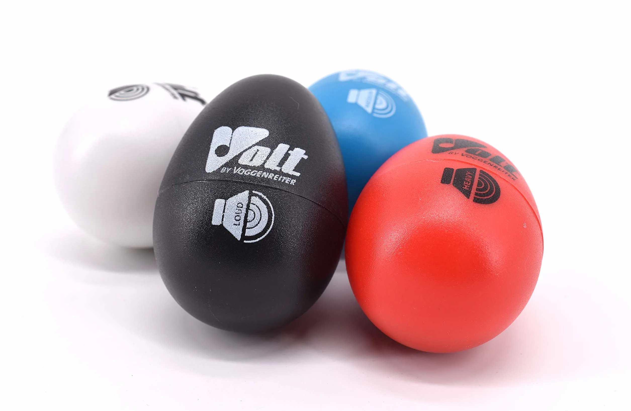 Volt Egg Shaker Set, 1086-4, 4-częściowy zestaw, w wersji soft, medium, loud i heavy, fantastyczny zestaw do shakerów do jajek