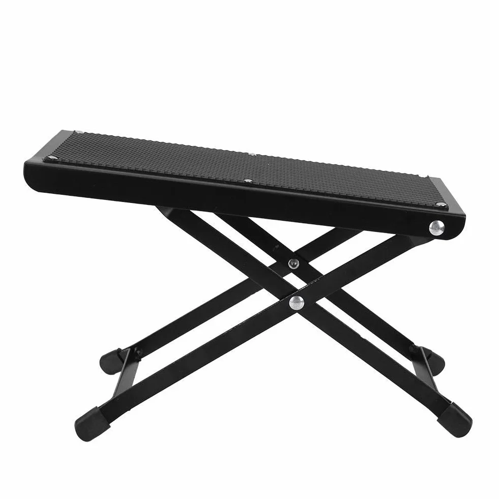 Składany gitarowy, metalowy podnóżek do gitary akustycznej.