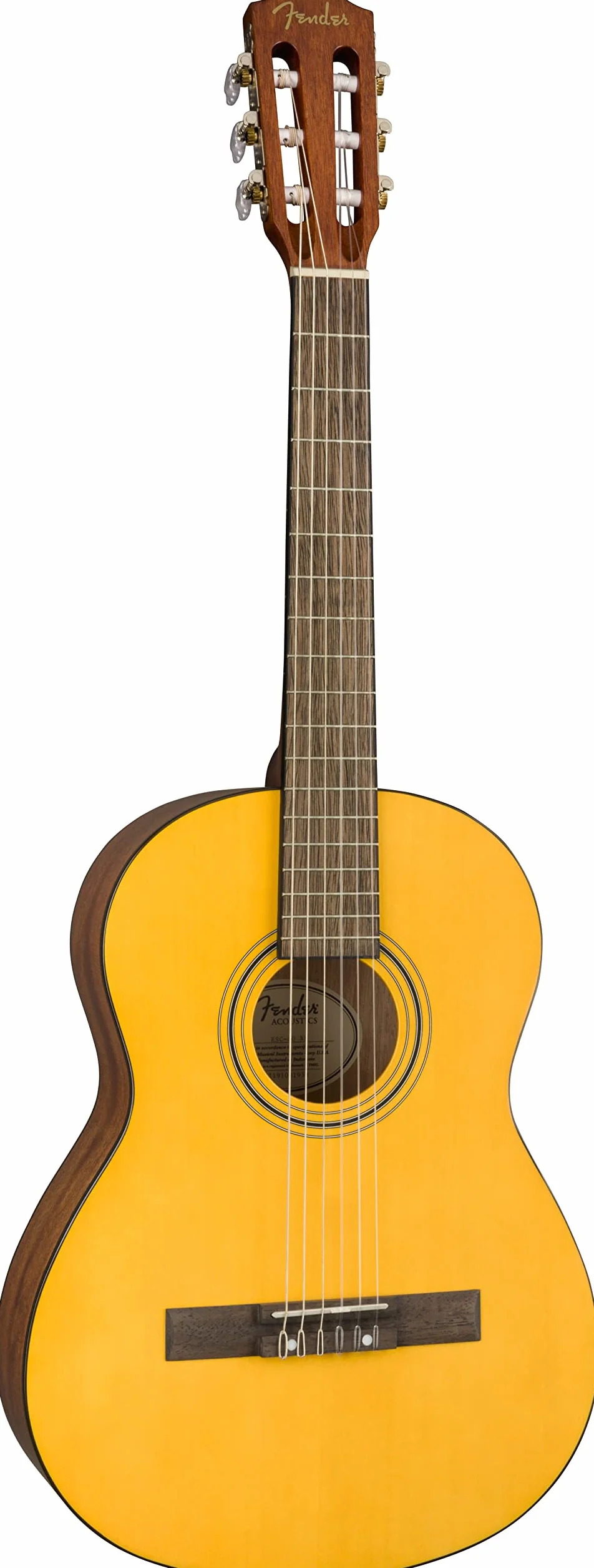 Fender ESC80 seria edukacyjna gitara akustyczna dla początkujących, rozmiar 3/4, styl vintage, naturalna, z etui