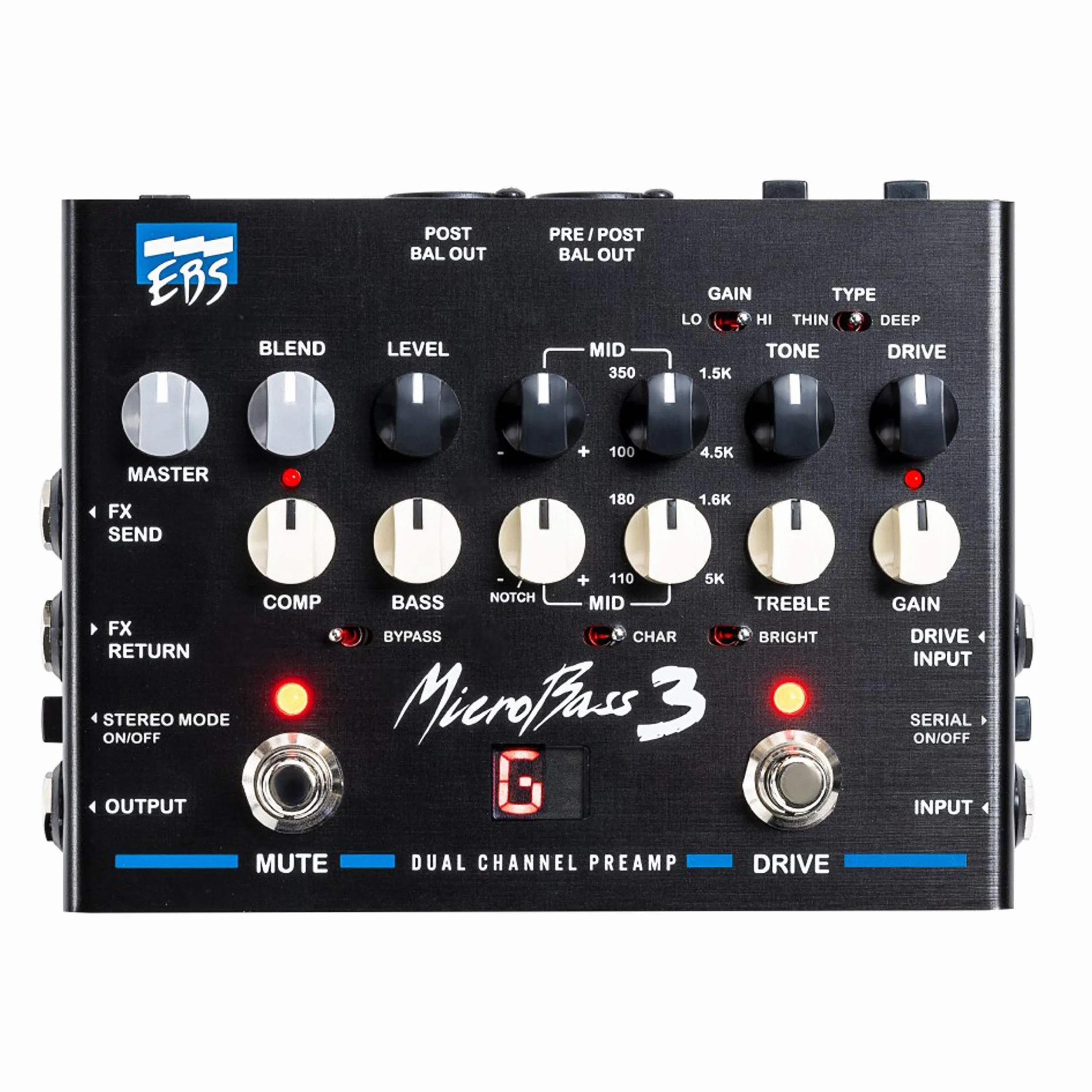EBS Micro Bass 3 profesjonalny przedwzmacniacz zaburtowy