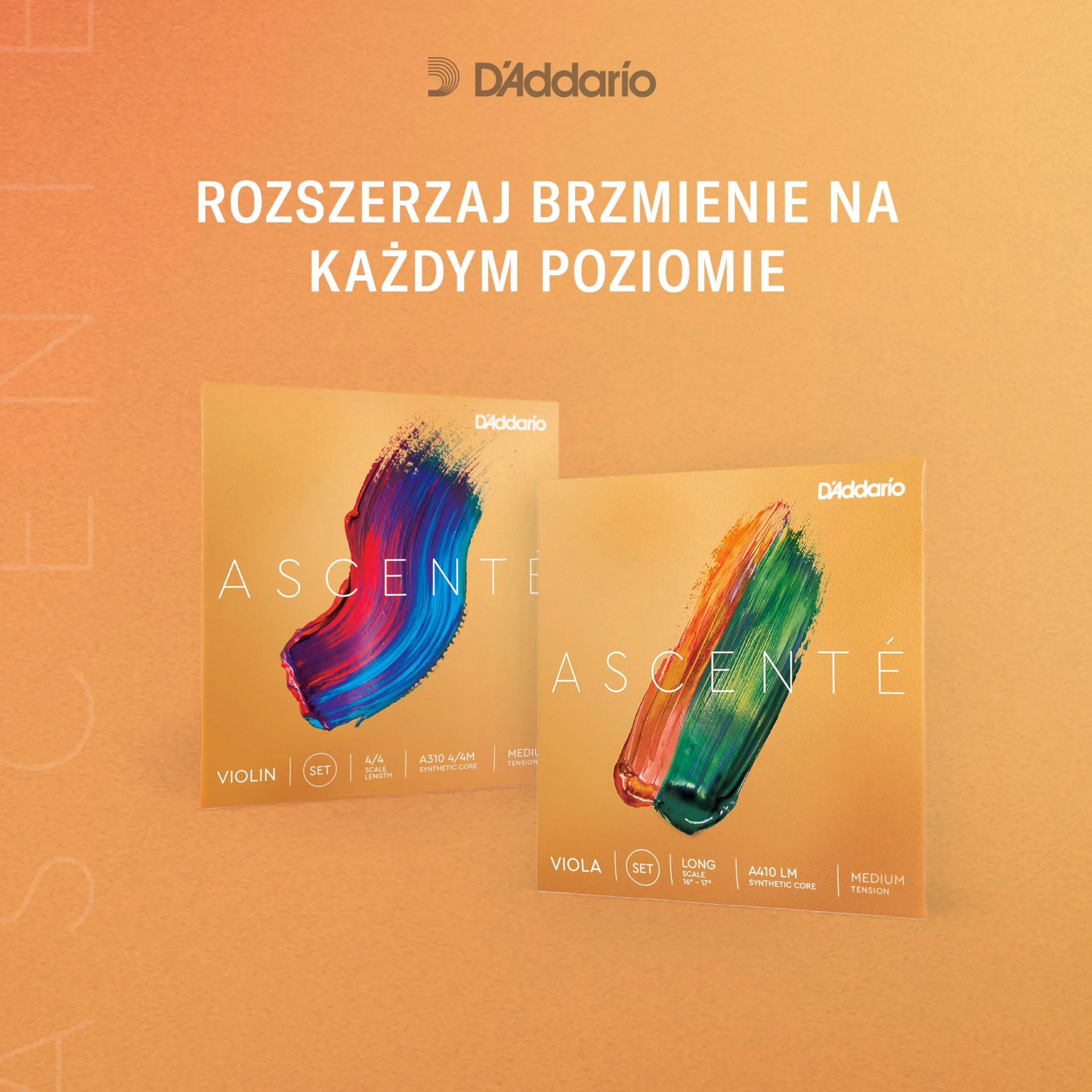 D'Addario A311 4/4M średnie napięcie Ascenté Violin E String, skala 4/4