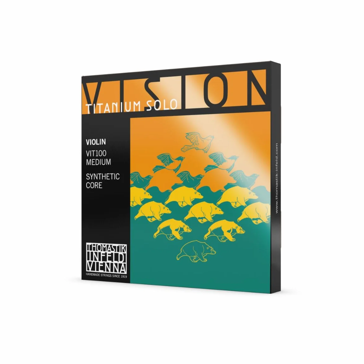 Thomastik Vision Titanium Solo Violin Strings 4/4 Medium Synthetic Core Set