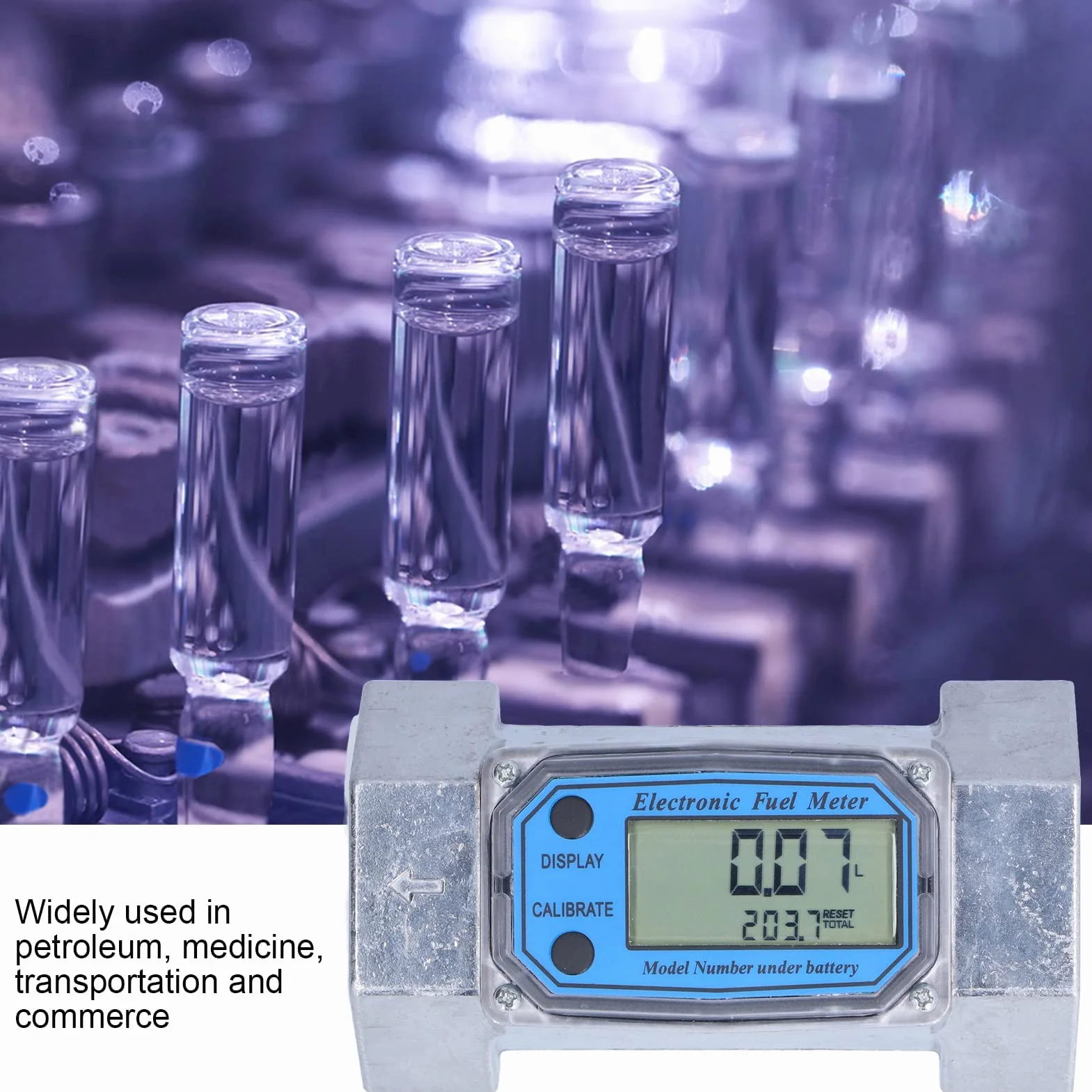 Przepływomierz Turbiny Elektroniczny Cyfrowy Przepływomierz 2in 2.3V-3.3V Przepływomierz Paliwa Płynnego Wody i Oleju Gazowego LLW-50 dla Medycyny Naftowej