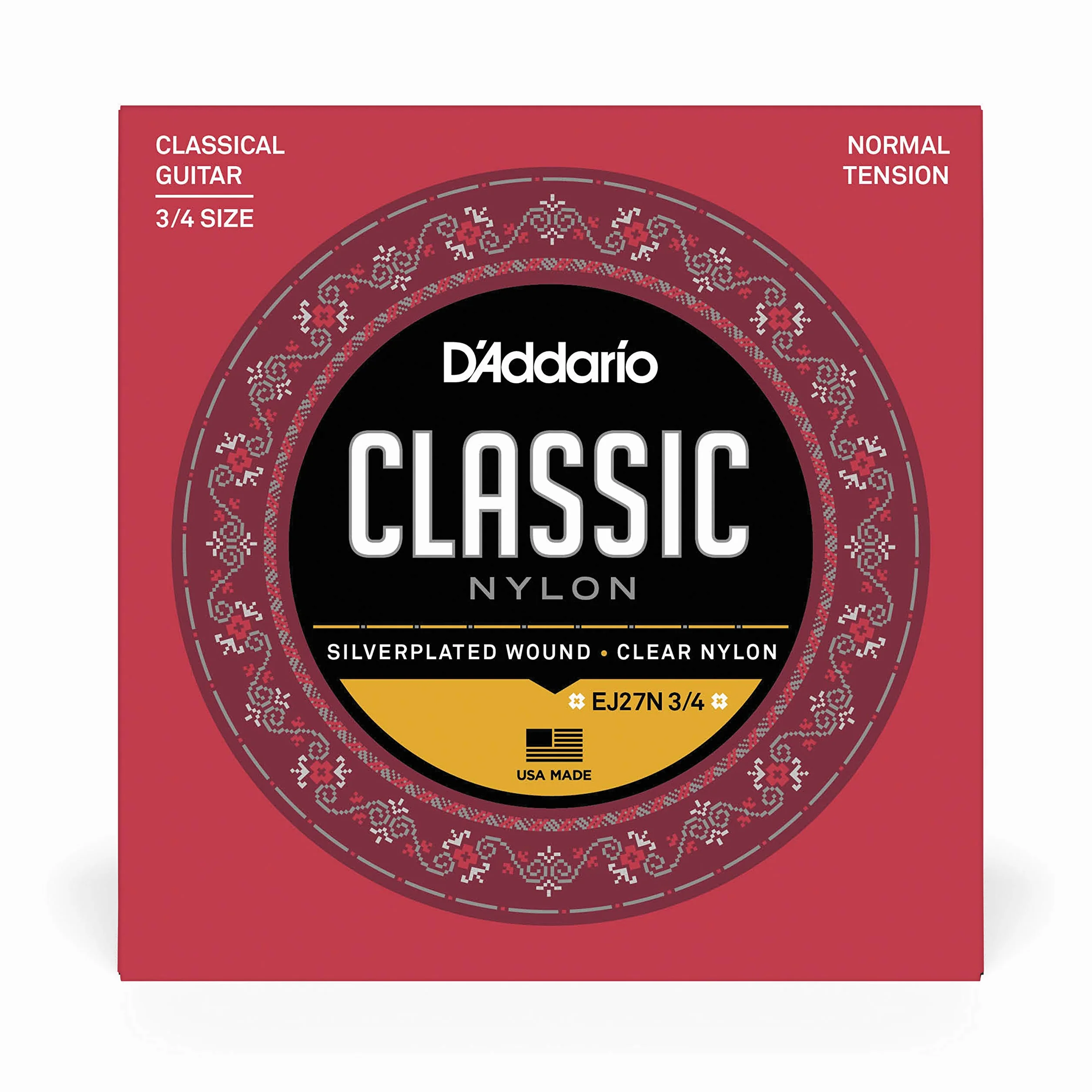 D'Addario Classical Strings EJ27N-3/4 3/4 Size, Silverplated, Normal - Struna do gitary klasycznej