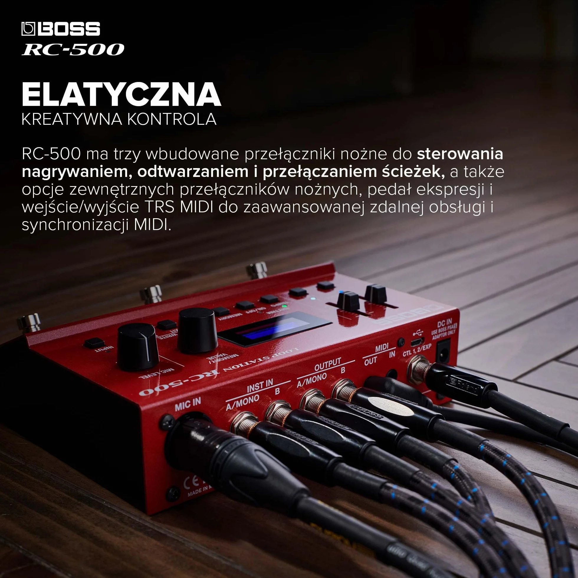 BOSS RC-500 Looper - Zaawansowany Dwuścieżkowy Looper z Wbudowanymi Opcjami Miksowania i Głębokiej Kontroli - Wiodąca w Swojej Klasie Jakość Dźwięku - 16 Wszechstronnych Zestawów Perkusyjnych