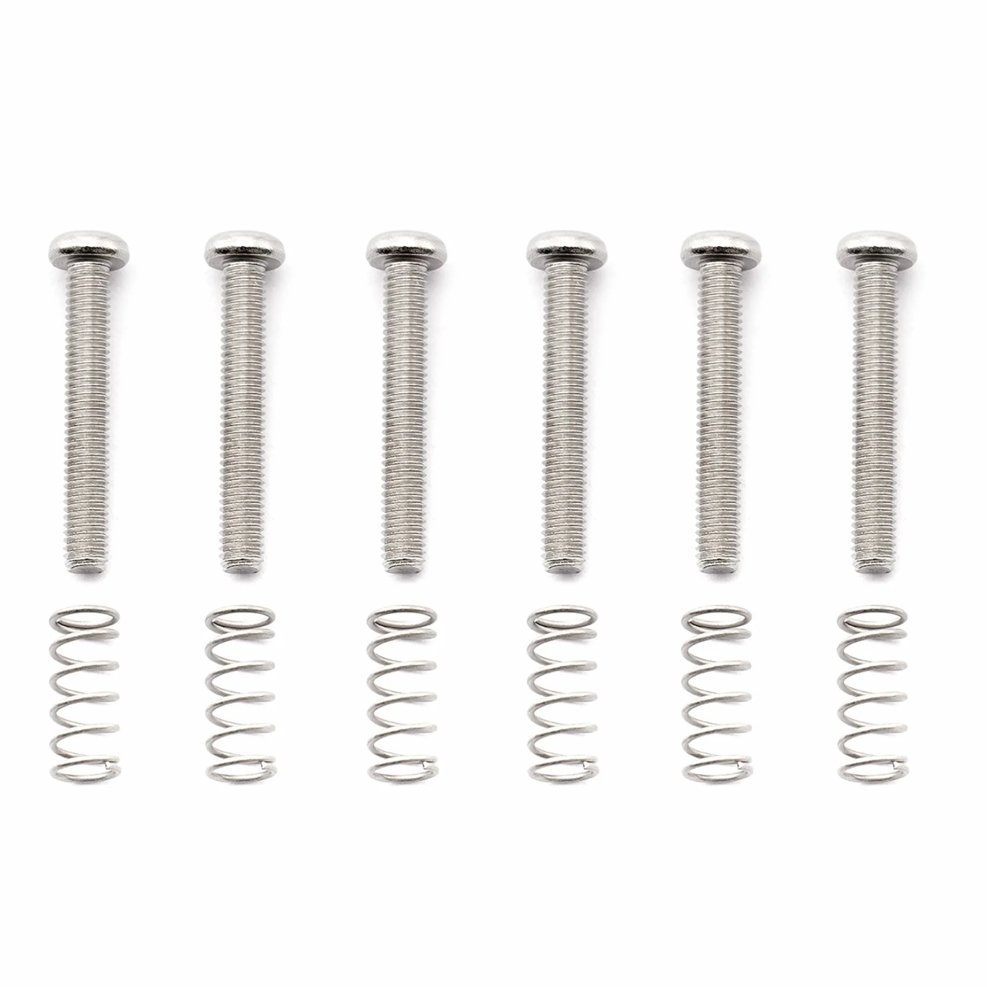 Musiclily Pro Metryczna M3X20mm Stal Nierdzewna Siodełko Intonacja Śruby i Sprężyny do Mostka Gitary Elektrycznej Import Tele Style, Oryginalny Kolor (6 szt.)
