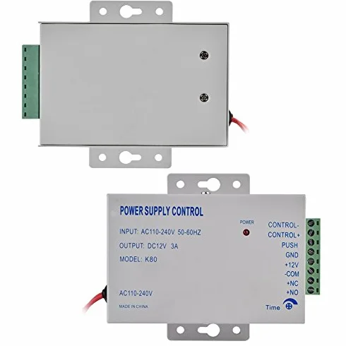 Zasilacz dostępu do drzwi, wejście AC110 V-240 V, wyjście DC 12 V, 3 A, 30 W, kontroler zasilania do systemu kontroli dostępu do drzwi
