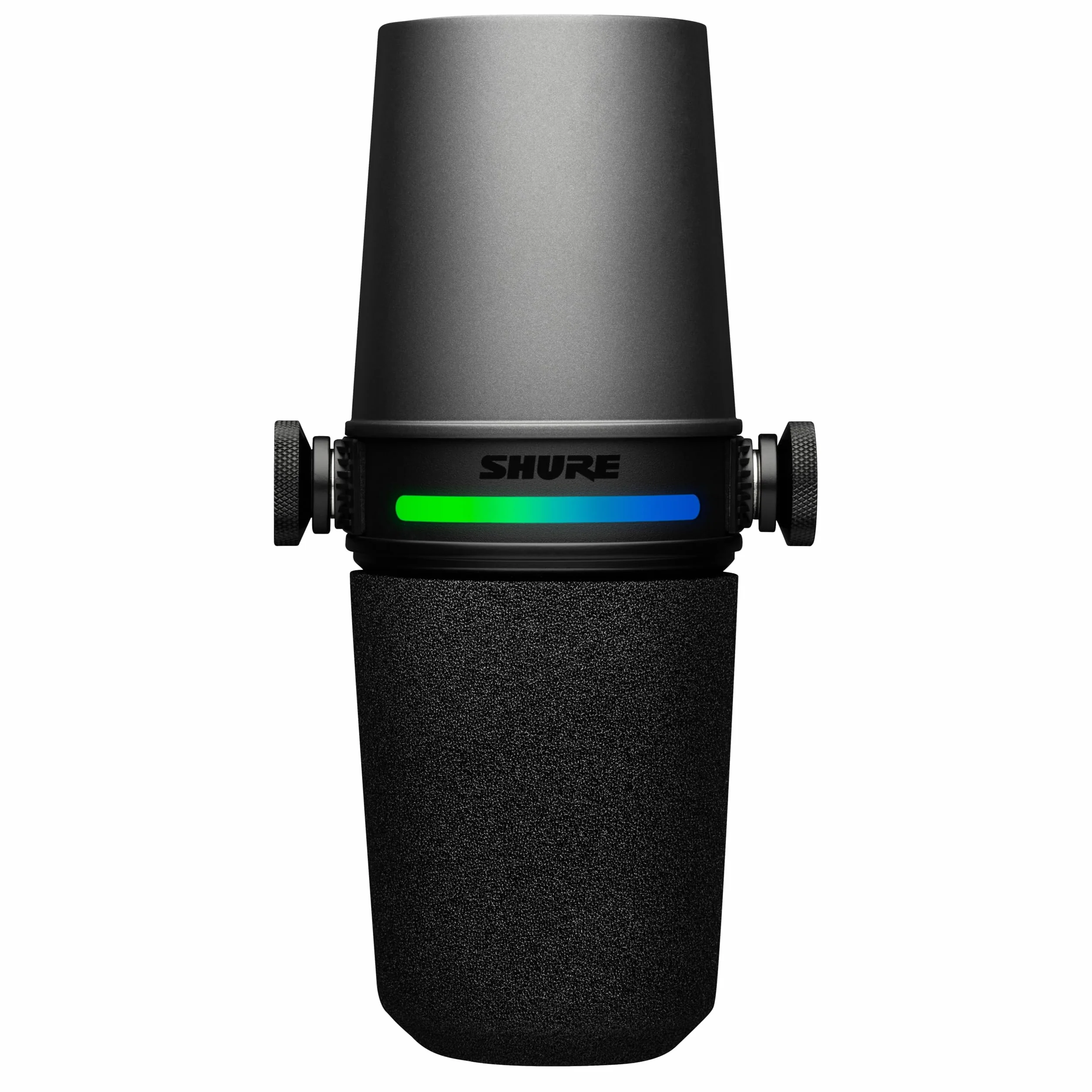 Shure Mikrofon MV7i Smart Podcast + Wbudowany Interfejs Audio – Zestaw Sprzętu z 2 Kanałami dla Podwójnych Mikrofonów XLR lub Mikrofon + Instrumenty XLR - Bezpośrednie Połączenie USB-C z PC/Telefonem
