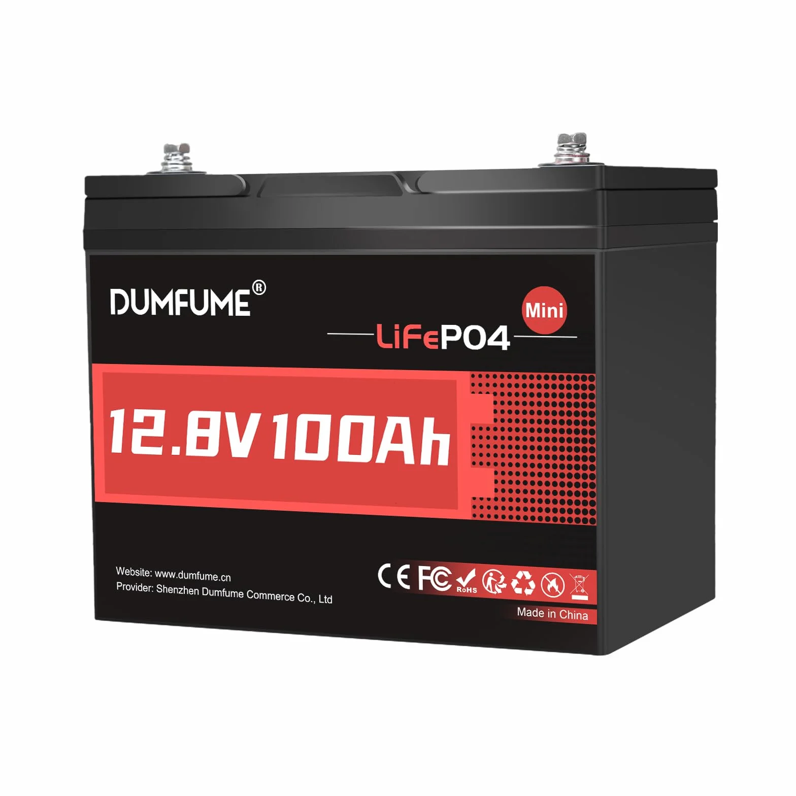 12V 100Ah Mini Bateria Litowa LiFePO4, BMS 100A, 1280Wh, do 15000 Cykli, Żywotność 10 Lat, Perfekcyjna do Kamperów, Systemów Solarnych i Domowego Magazynowania Energii