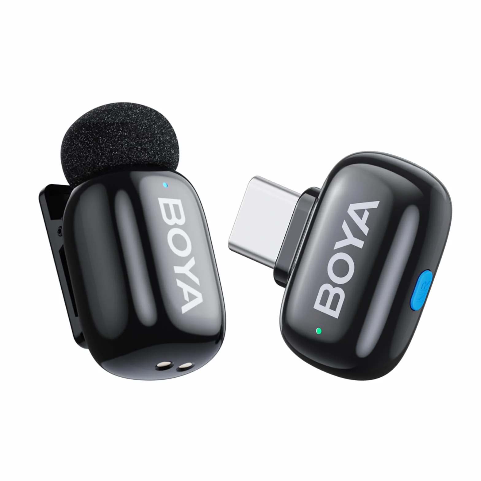 BoyaMini Bezprzewodowy mikrofon krawatowy do iPhone'a 15/16, Androida, USB-C, z redukcją szumów, zmiana głosu AI, do vlogowania, TikTok, YouTube, dla twórców treści
