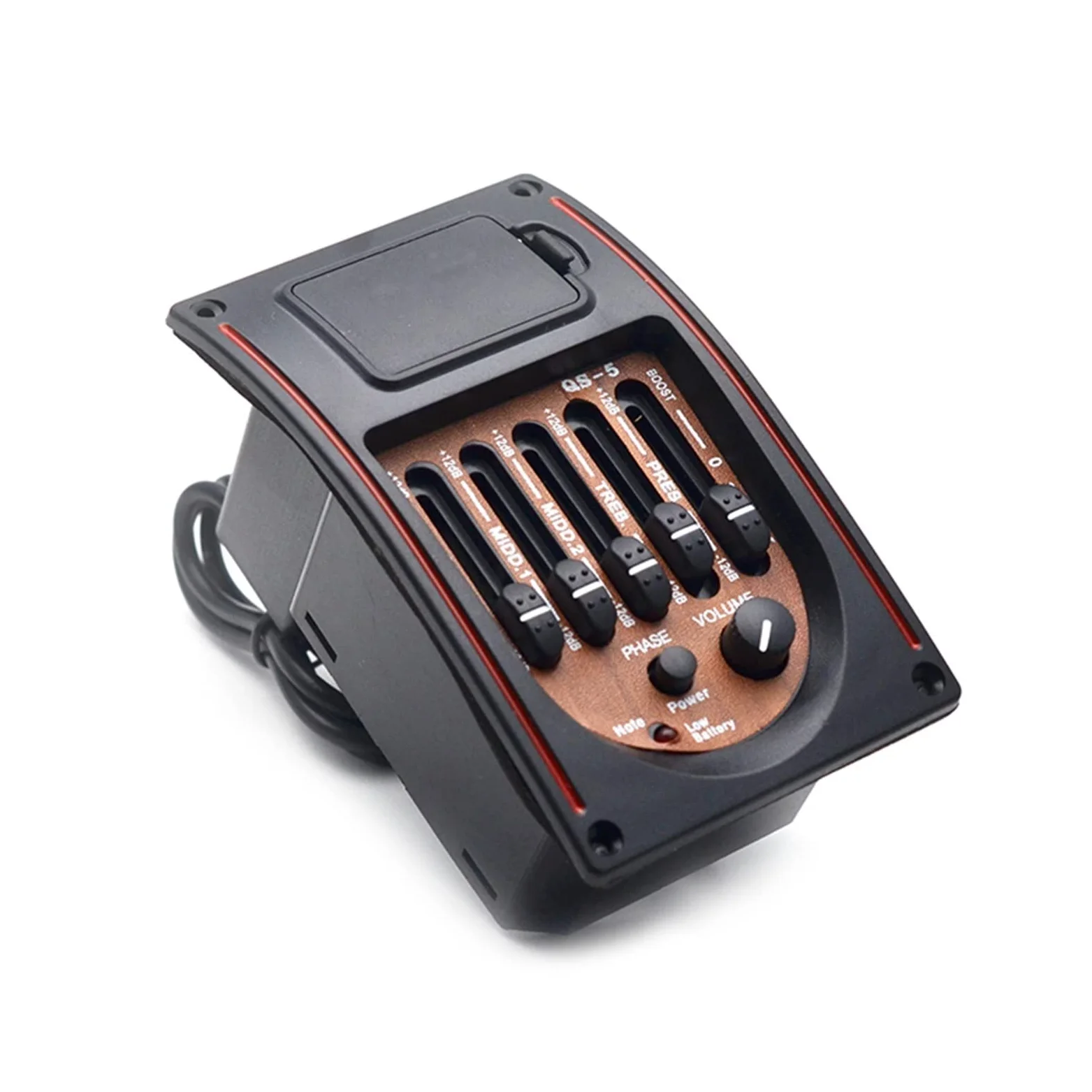 12 Zestaw 5 Pasmo Przedwzmacniacza Gitary Akustycznej Eq. Wyrównawczy Tuner Pickup Pickup Piezo Dla Klasycznej Gitary Ludowej Przetworniki gitarowe (Color : Without endpin cover)