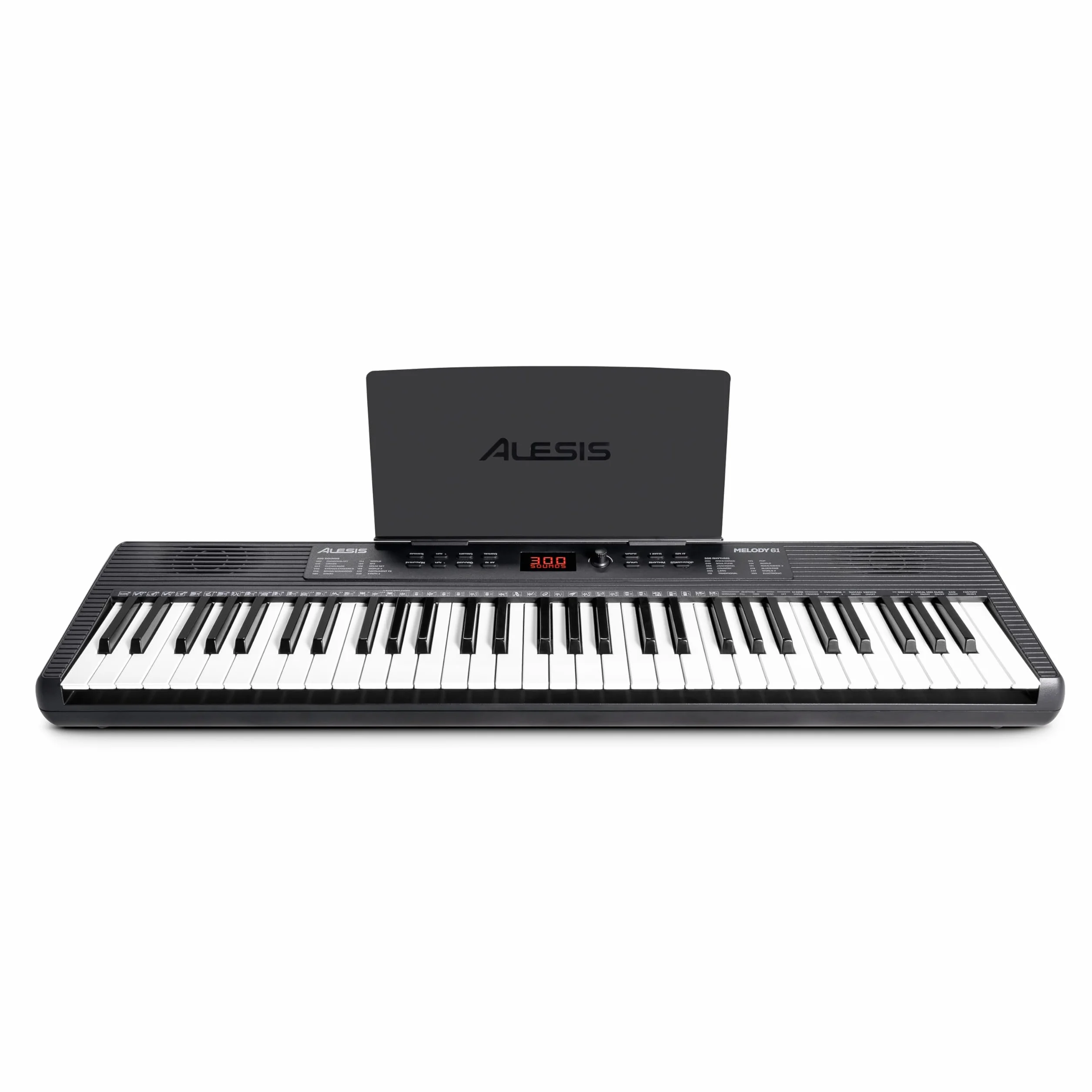 Alesis Melody 61 Pianino dla Początkujących z 61 Klawiszy, Głośniki, Stojak, Ława, Słuchawki, Podpórka pod nuty/tablet, 300 Brzmień i Lekcje gry