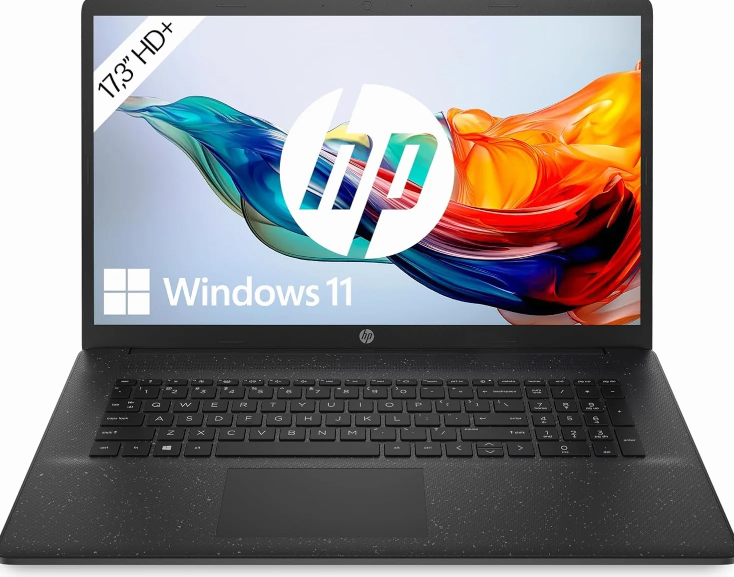 HP Laptop z wyświetlaczem HD+ 17,3", Intel Celeron N4500120, 8 GB DDR4 RAM | 256 GB SSD, karta graficzna Intel UHD, Windows 11, klawiatura QWERTZ, czarny