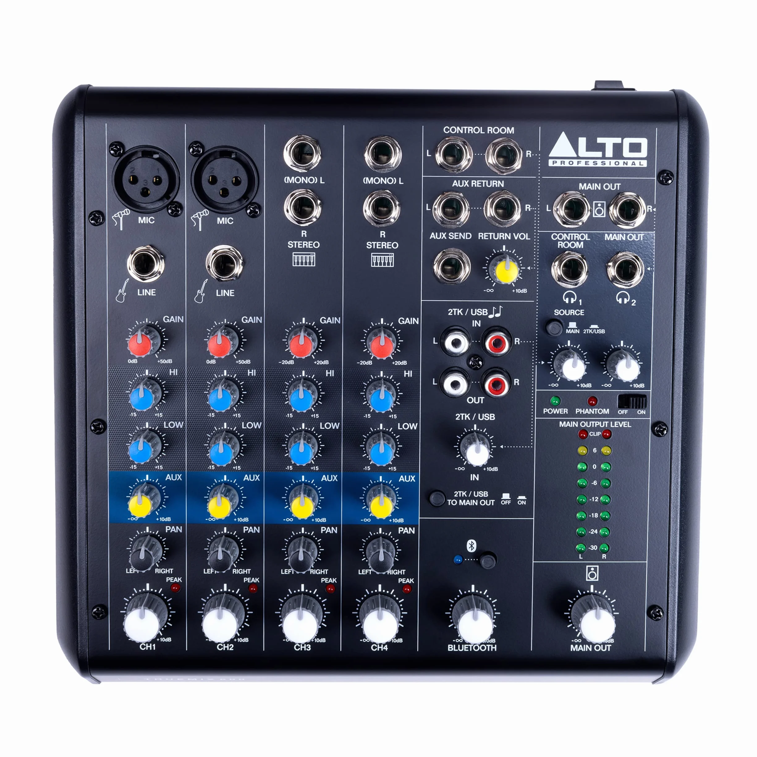 ALTO TrueMix 600 Mikser z 2 Wej. Mikr. XLR i Interfejsem USB Audio i Bluetooth do Podcastów, Występów, Streamowania, Nagrywania i DJ-ingu, PC, Mac