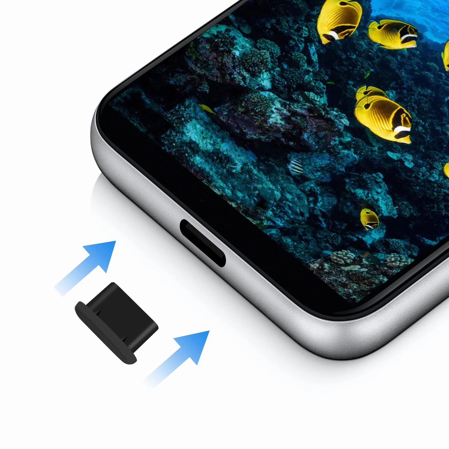Giantree Zestaw 25 sztuk wtyczek antypyłowych typu C, silikonowe antypyłowe osłony do portu ładowania USB C, osłony antypyłowe na wtyki typu C, zatyczki do smartfonów i laptopów