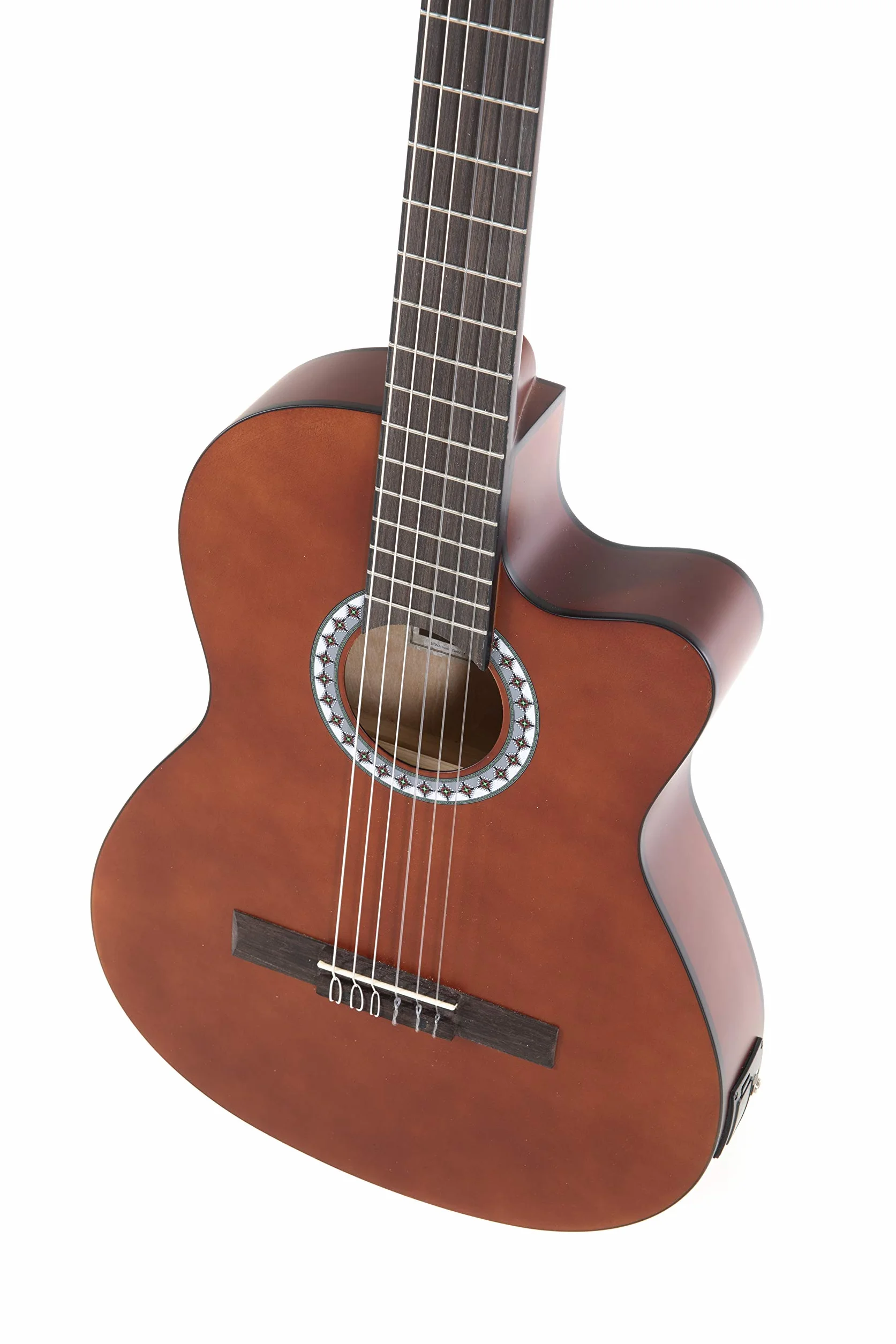 GEWA E-Akustik Gitara Klasyczna Basic - Classic Electro - 4/4 - Korpus Lipa - Przetwornik 4-pasmowy EQ z tunerem - Cutaway - Slimbody - Orzechowy kolor