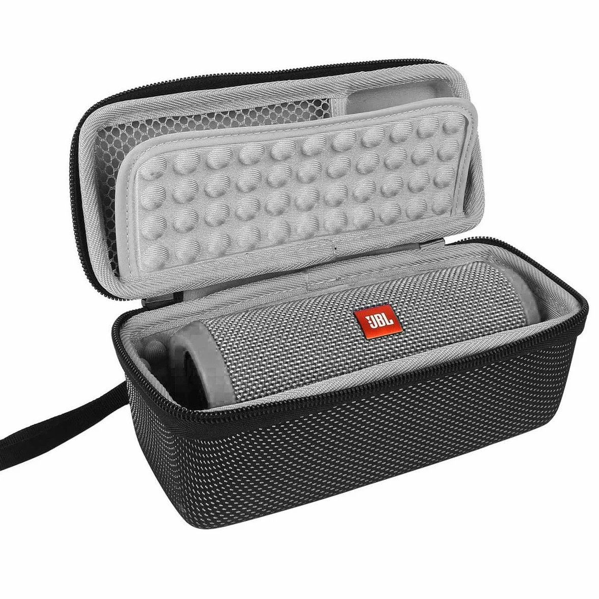 co2CREA Twarde etui ochronne do JBL Flip 6 Flip 5, głośnik Bluetooth, przenośny, wodoszczelny, tylko pokrowiec ochronny, czarny + szary wewnątrz, for Flip 3/4/5/6, walizka na bagaż