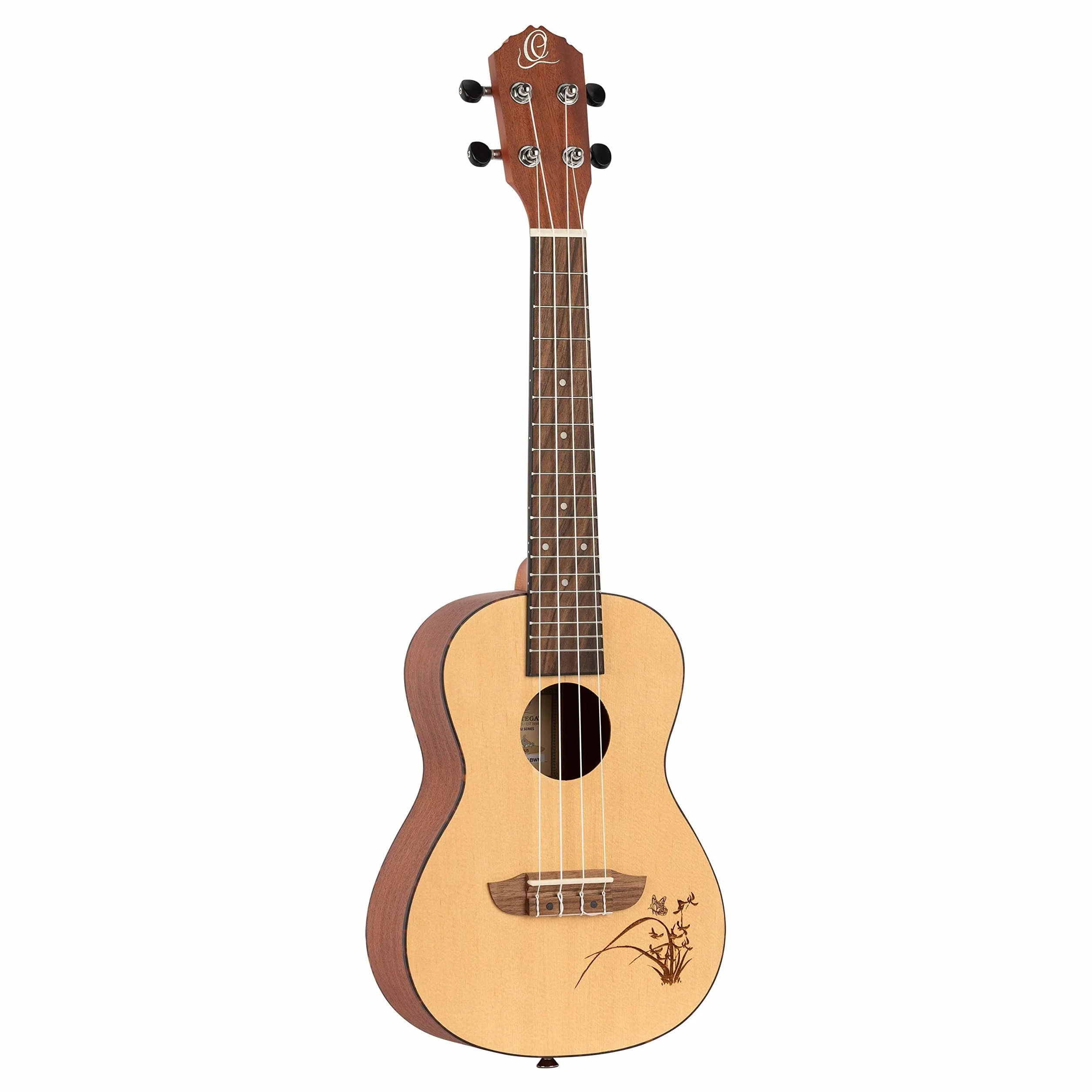 Ortega Guitars Akustyczne Ukulele Koncertowe – Seria Bonfire – Świerk/Sapele, Wykończenie Naturalne (RU5)