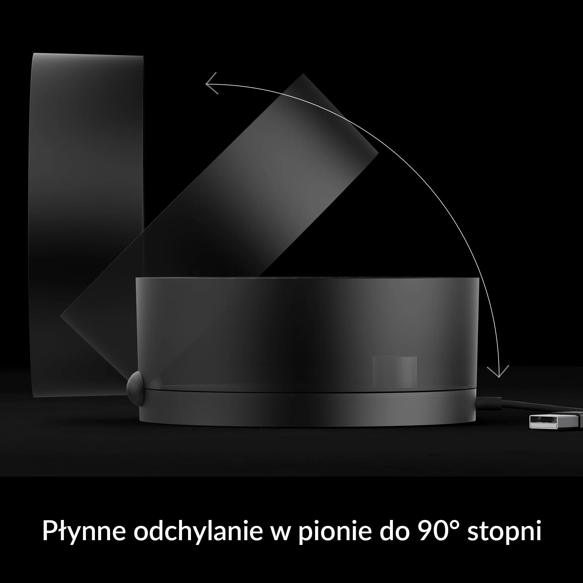 ARCTIC Summair - Składany wentylator biurkowy USB, złącze USB-A, kabel połączeniowy 120 mm, płynna regulacja 600-2800 RPM - Czarny