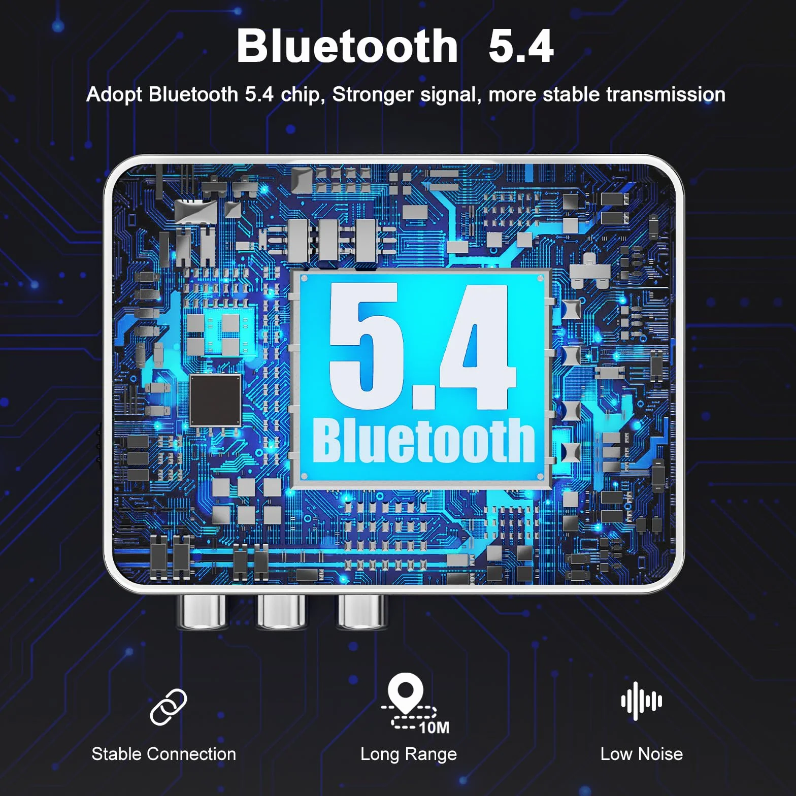 OQIMAXNadajnik Bluetooth 5.4, 3 w 1 adapter Bluetooth/AUX/RCA/optyczny, transmiter Low Latency, odbiornik do TV/PC, system stereo, obsługuje kartę TF/USB
