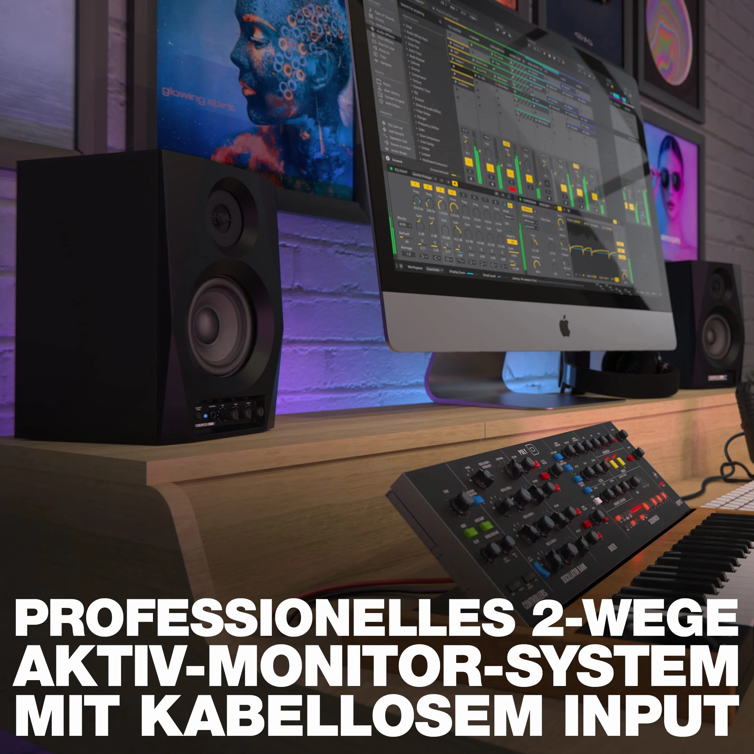 Reloop DSM-3 BT | Bluetooth PC Speaker dla DJ-ów i producentów, Profesjonalny 2-drożny aktywny system monitorowy z wejściem bezprzewodowym, Mocny i zrównoważony dźwięk dla DJ-ów i producentów.