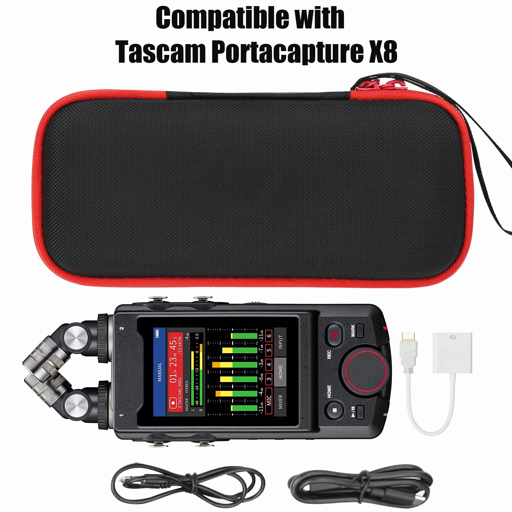 co2CREA Twardy futerał ochronny do TASCAM Portacaputre X8
