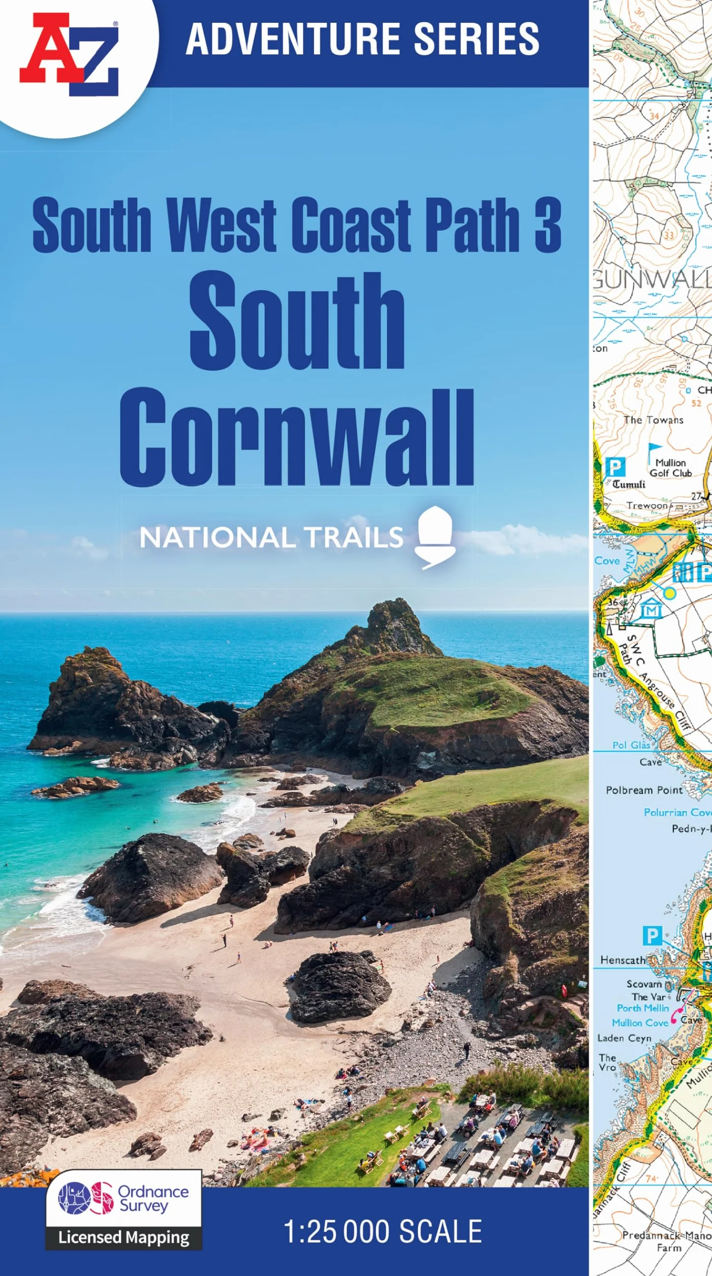 South West Coast Path 3 – South Cornwall: with Ordnance Survey mapping