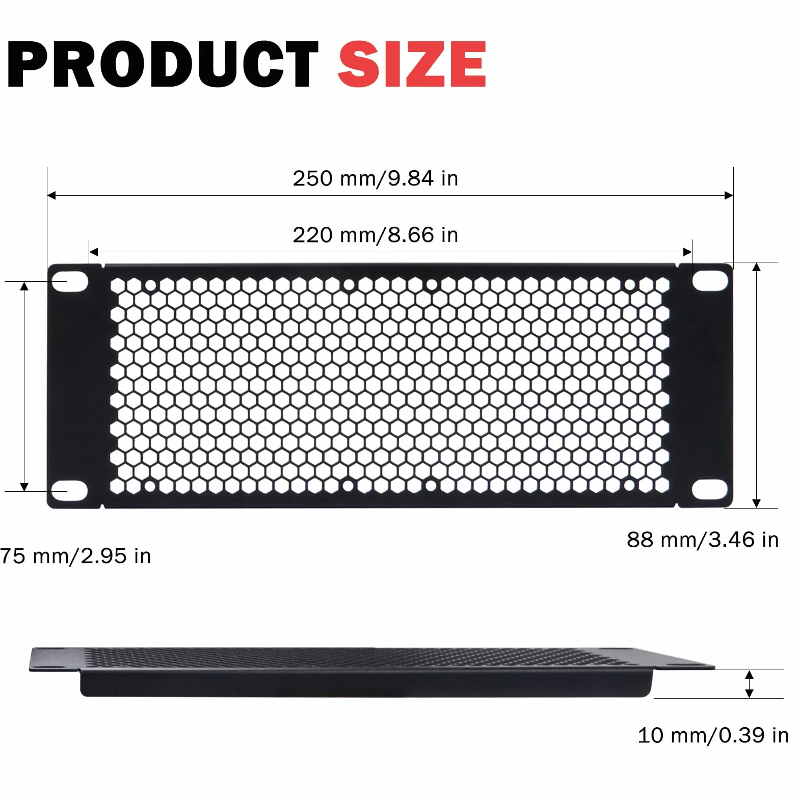 GeeekPi Uchwyt wentylowany 2U do stelaża serwerowego DeskPi RackMate T1/T0/T2 25,4 cm