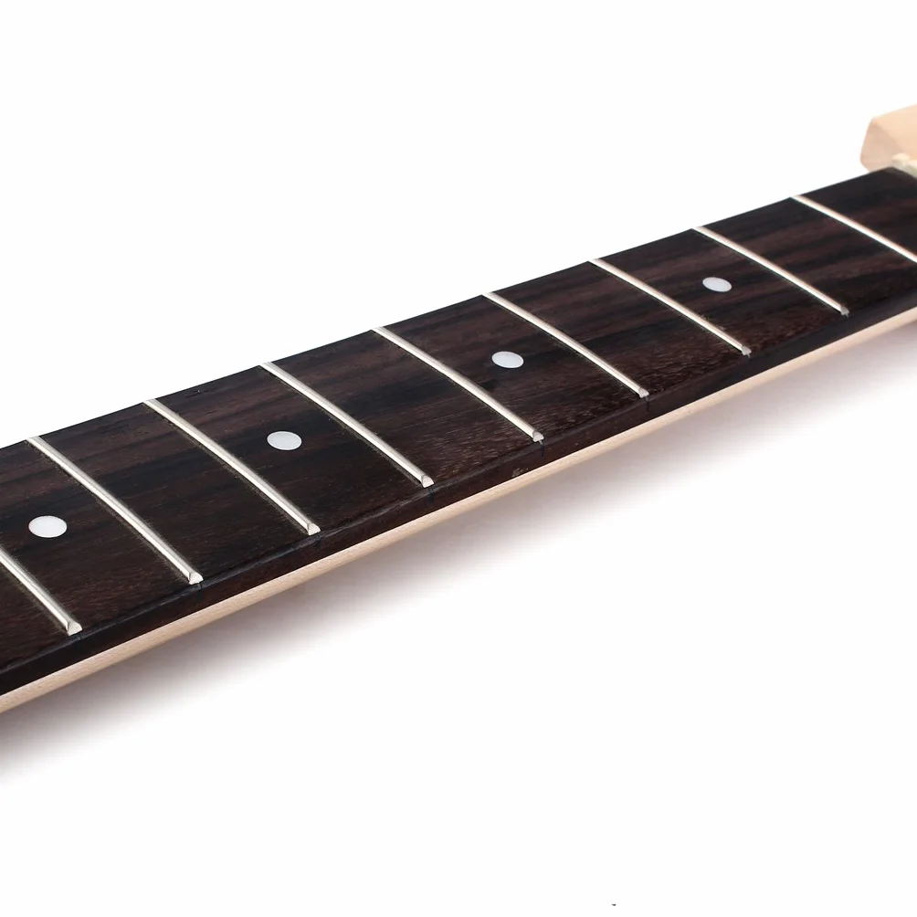 Alnicov Nielakierowana szyjka gitarowa z drewna klonowego, główka z 22 progami do gitary elektrycznej, część zamienna, białe kropki