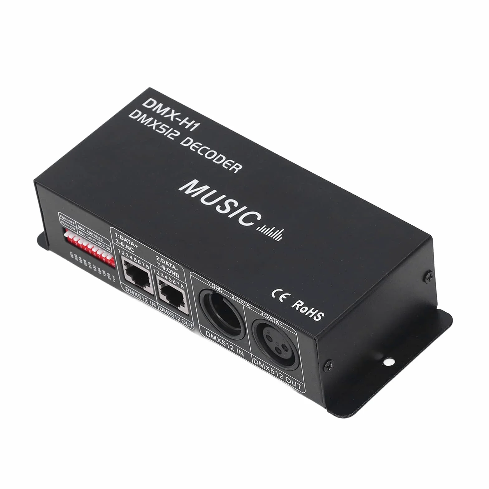 Kontroler LED DMX 512, 4-kanałowy Dekoder DMX, Kontrola Przyciemniania LED do Oświetlenia Scenicznego i urządzeń Nagrywających (8A na kanał)